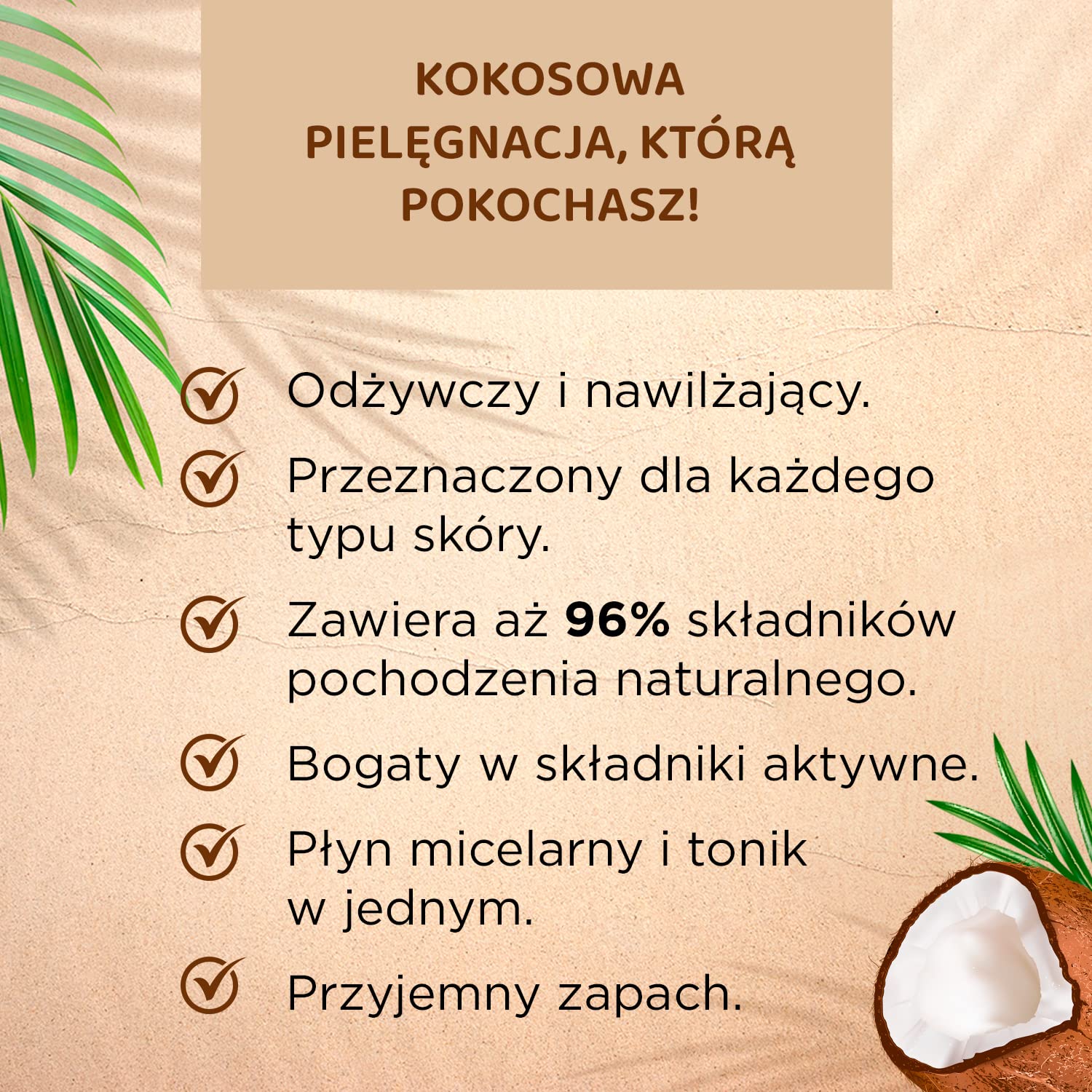 Detalle de Eveline Cosmetics Rich Coconut 2‑in‑1 Feuchtigkeitsspendende Kokosmizellen-Flüssigkeit & Toner, 500 ml