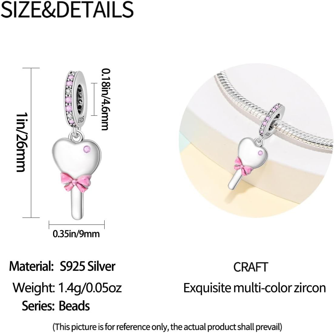 Thumbnail 2 de LNQOBU Charm-Anhänger aus 925 Sterling Silber (mit Cubic Zirconia) für Armbänder & Ketten