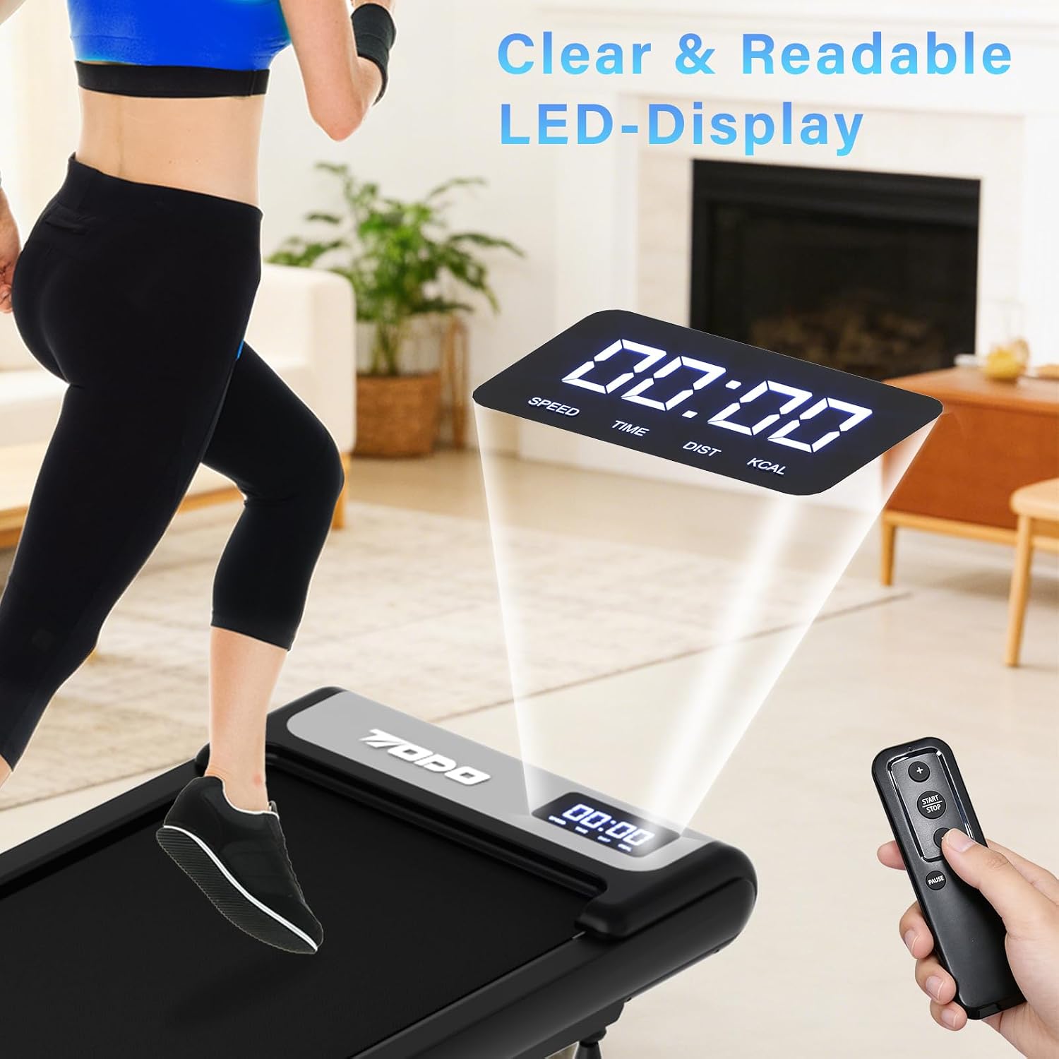 Detalle de TODO Walking Pad with 9% Incline for Home: 3-in-1 Under Desk Treadmill