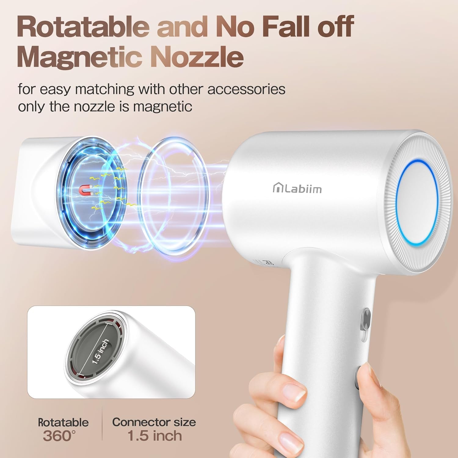Thumbnail 5 de Labiim Hair Dryer Ionic Compact Quiet 1 Nozzle 💇♀