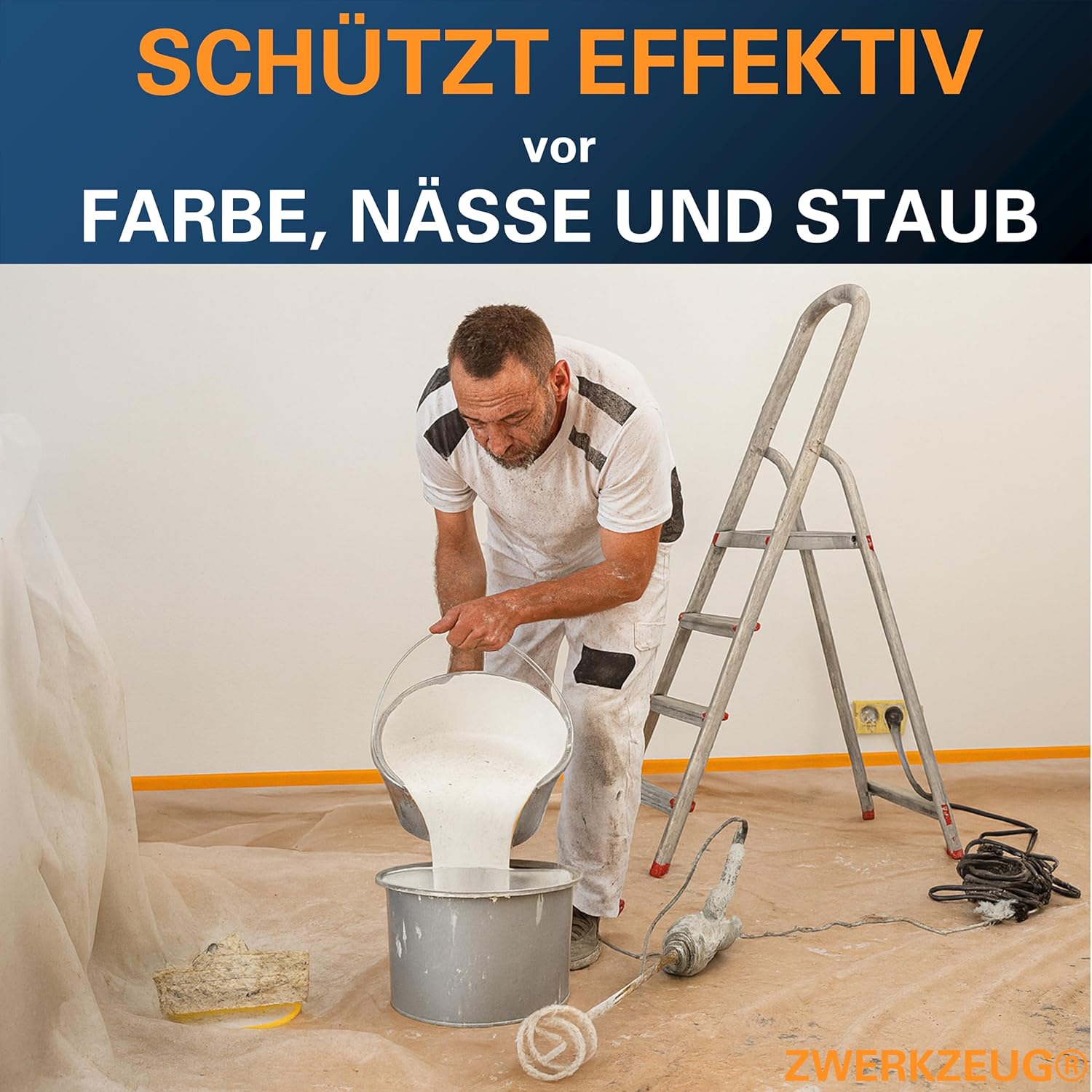 Thumbnail 5 de ZWERKZEUG 80 m Abdeckfolie mit Klebeband 🎨