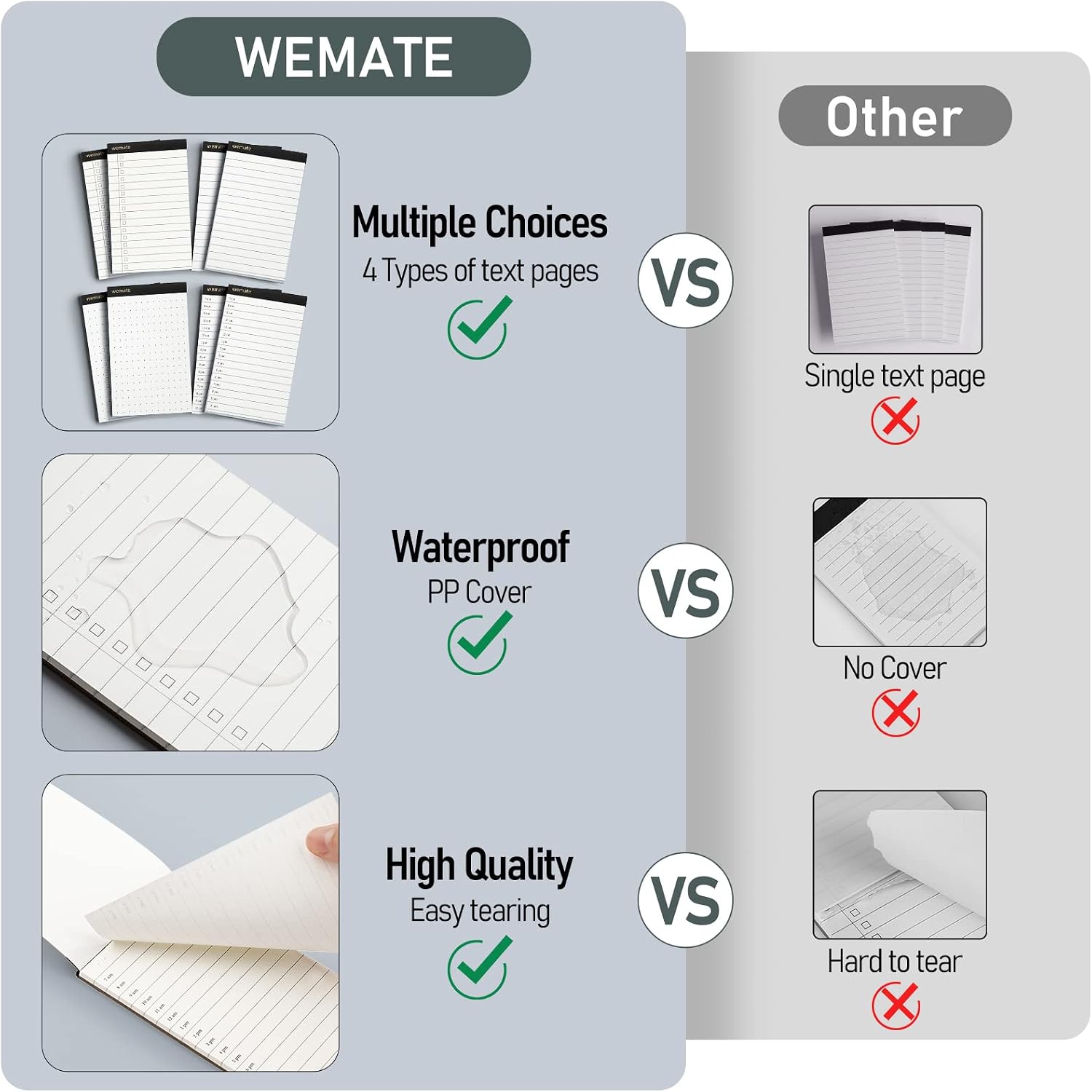 Detalle 2 de WEMATE Pocket Notebook Set, 3 x 5 Inch