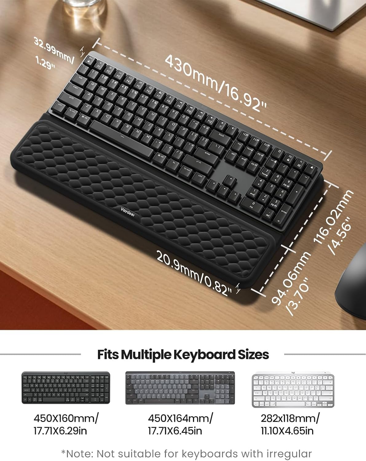 Thumbnail 5 de VAYDEER Ergonomic Keyboard Wrist Rest 2‑in‑1 ⌨