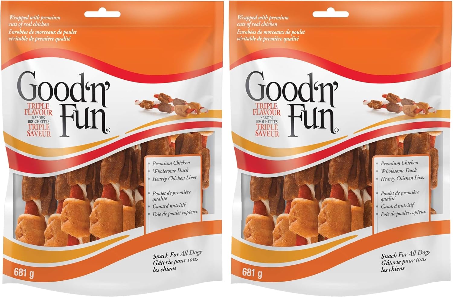 Thumbnail 6 de Good 'N' Fun Triple Flavor Twist Sticks Dog Chews, 245 g, Chicken-Wrapped Rawhide