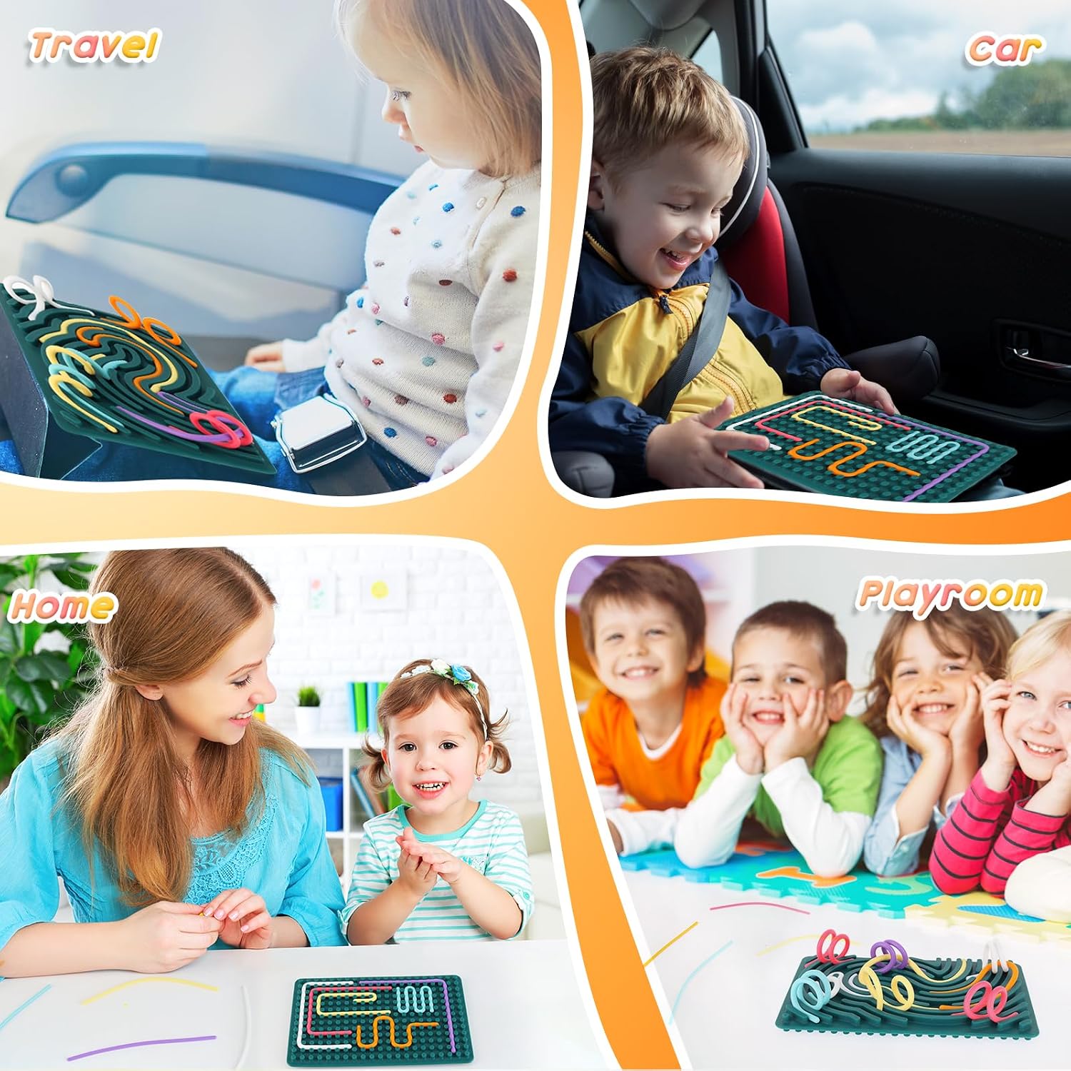 Detalle 2 de ddLUCK Sensory Activity Board 6-colour silicone fidget toy