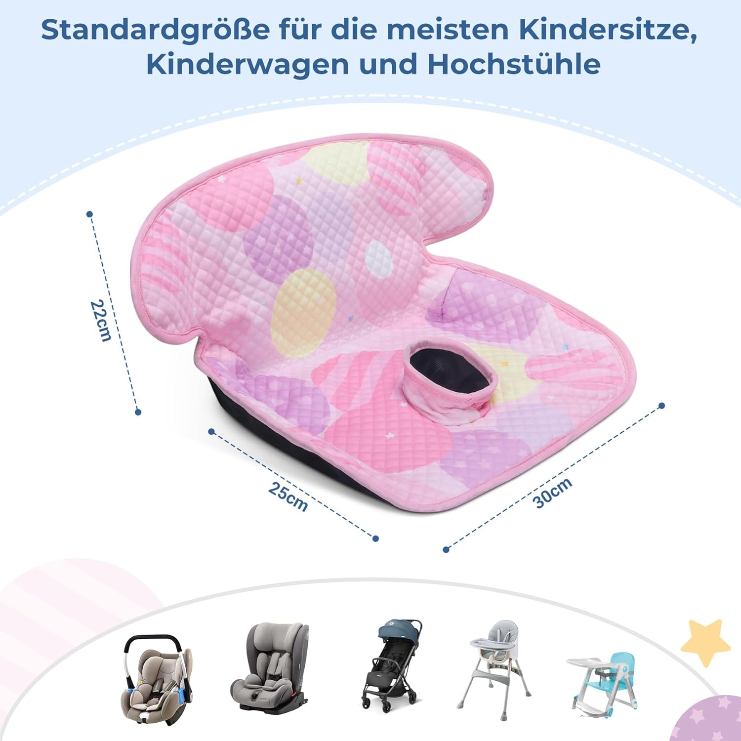Detalle de INFANZIA wasserdichte Schutzunterlage fürs Töpfchentraining – Kindersitz-Protektor mit Trockensitz (Rosa, 1er-Pack)