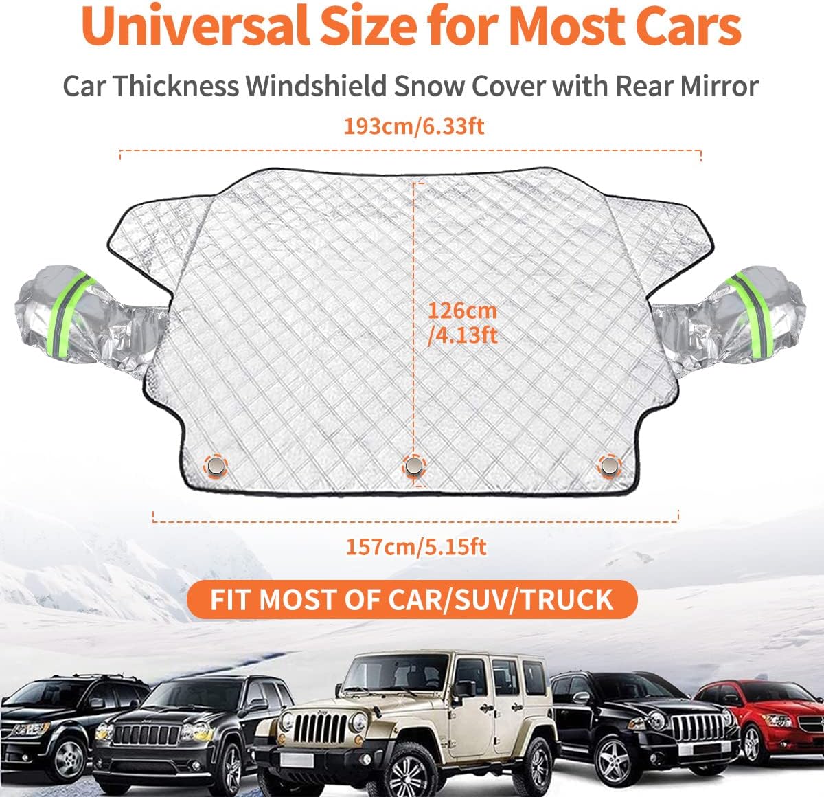 Detalle 2 de iZoeL Car Windshield Magnetic Sun Shade with Mirror Covers: All‑Season Protection for SUVs and Trucks