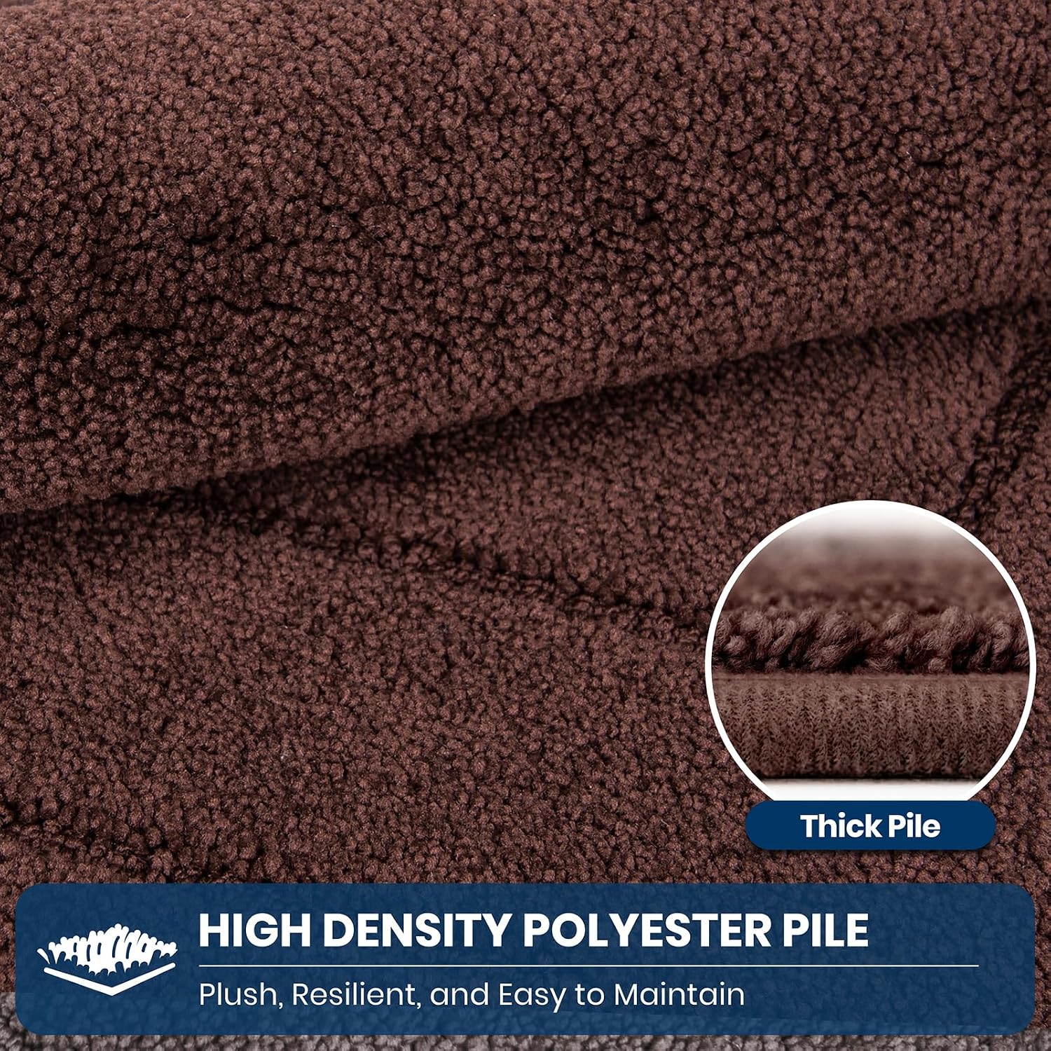 Thumbnail 2 de PURRUGS Machine Washable Kitchen Rug 32" x 47" — Non-Slip, Highly Absorbent Brown Kitchen Runner