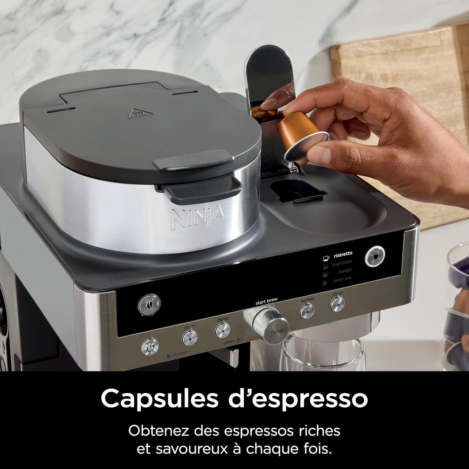 Detalle de Ninja Prestige Machine à Café 2-en-1: filtre et capsules pour latte et espresso – CFN802EU