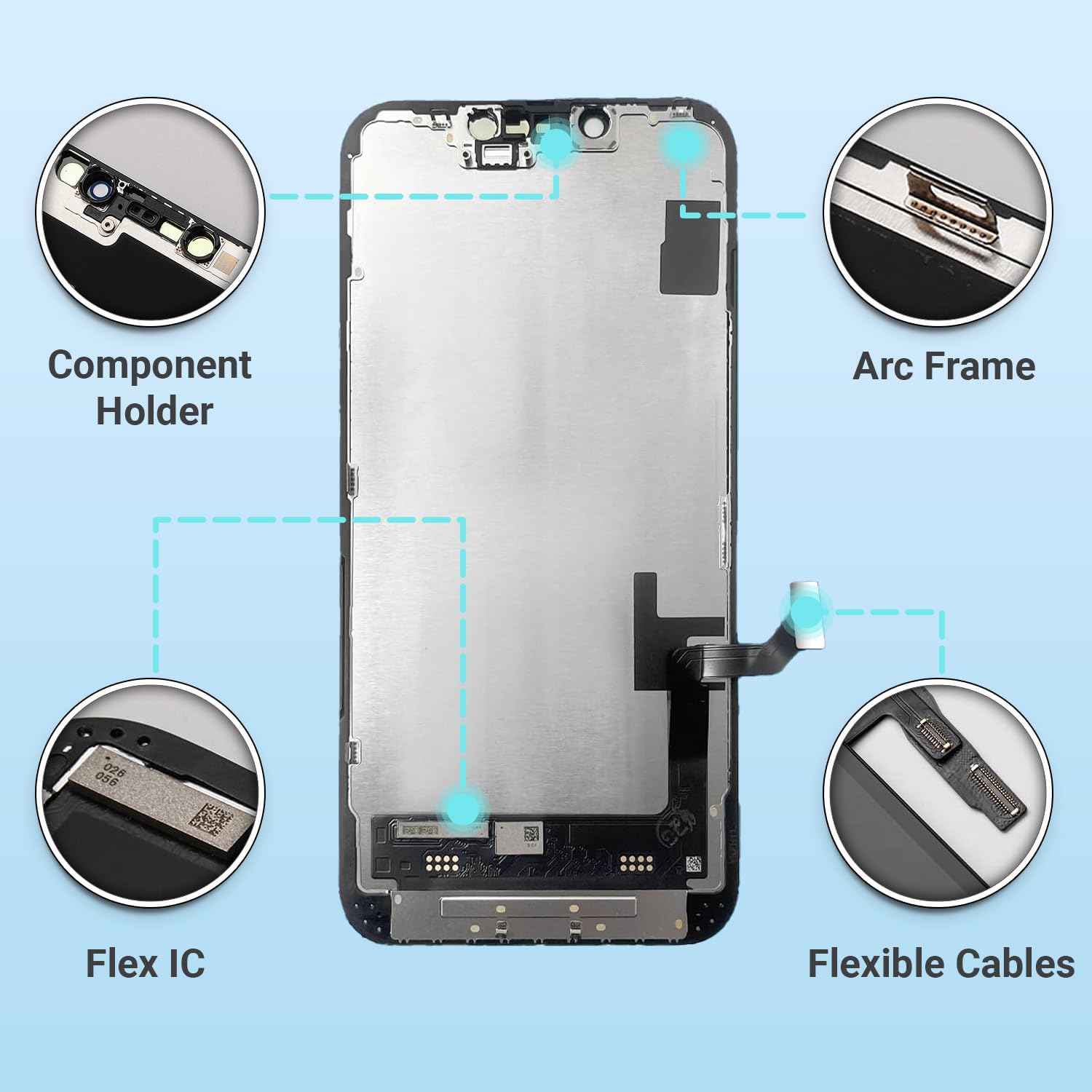 Detalle de GULEEK Pantalla iPhone 14 6,1" LCD de reemplazo