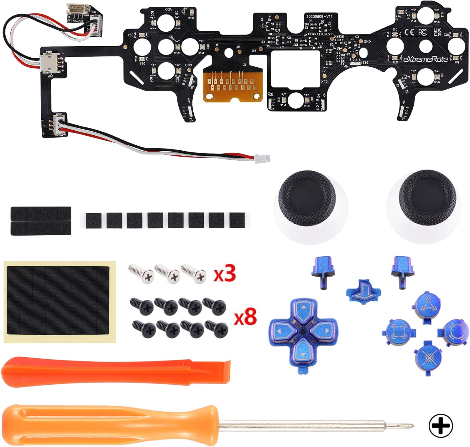 Thumbnail 2 de eXtremeRate 7 Colors 9 Modes LED Kit for PS5 Controller (BDM-030/040/050) – Dpad, Face Buttons, and 2 Thumbsticks