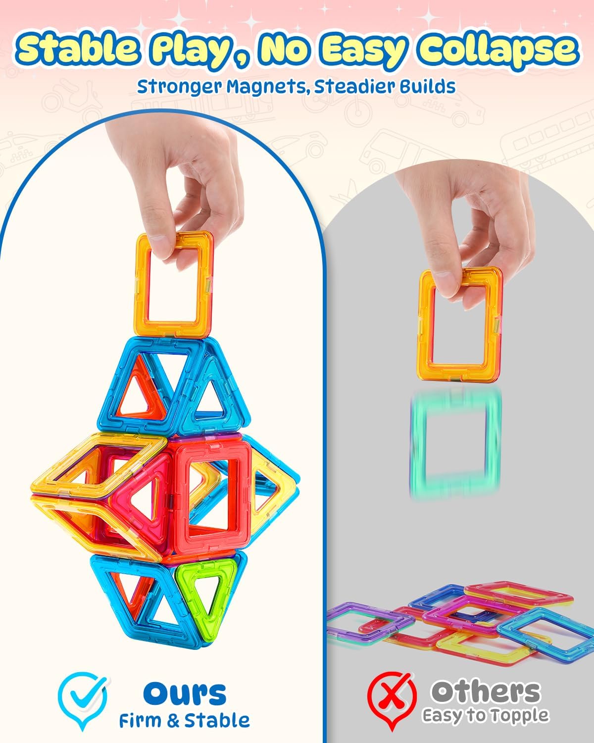 Thumbnail 4 de Theefun 100 pezzi costruzioni magnetiche 3D in ABS, STEM Montessori per bambini 3–8 anni