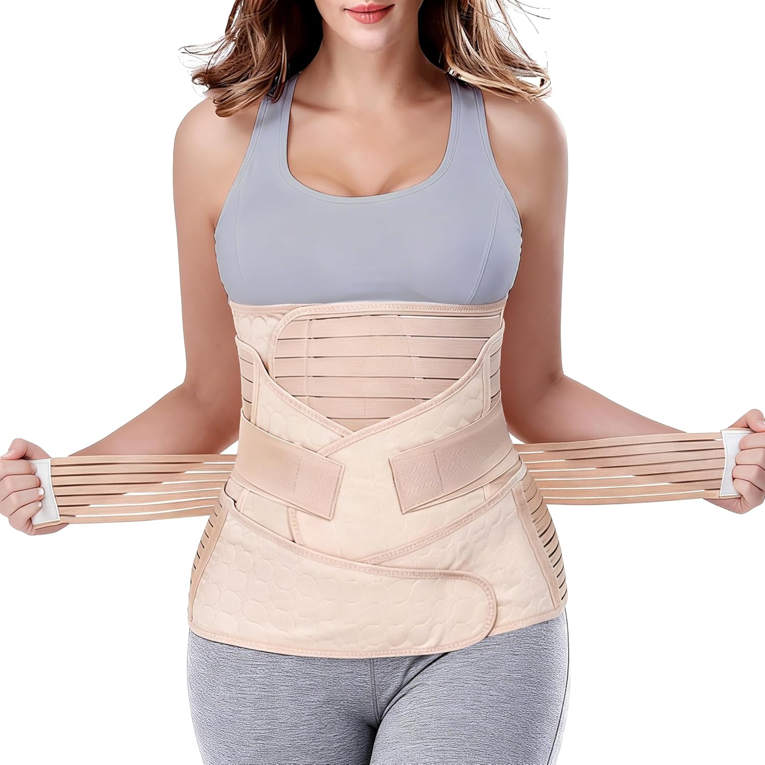 Detalle de ChongErfei 3 in 1 Postpartum Belly Wrap – 3-in-1 Belly/Waist/Pelvis Belt for Postpartum Support
