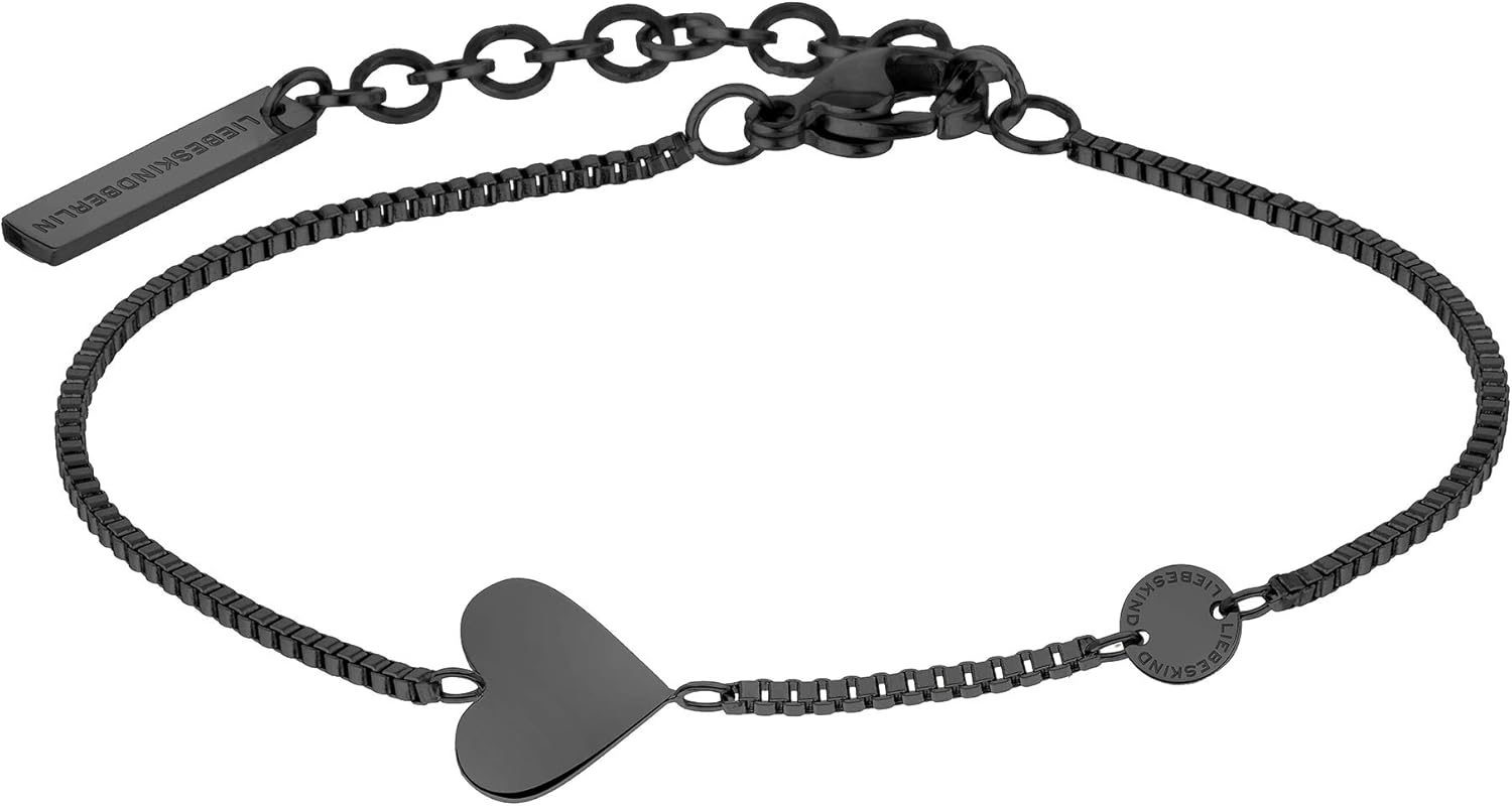 Detalle 2 de LIEBESKIND BERLIN Herz-Schmuck für Damen: Edelstahl-Kette, Armband & Ohrringe mit Herzanhänger