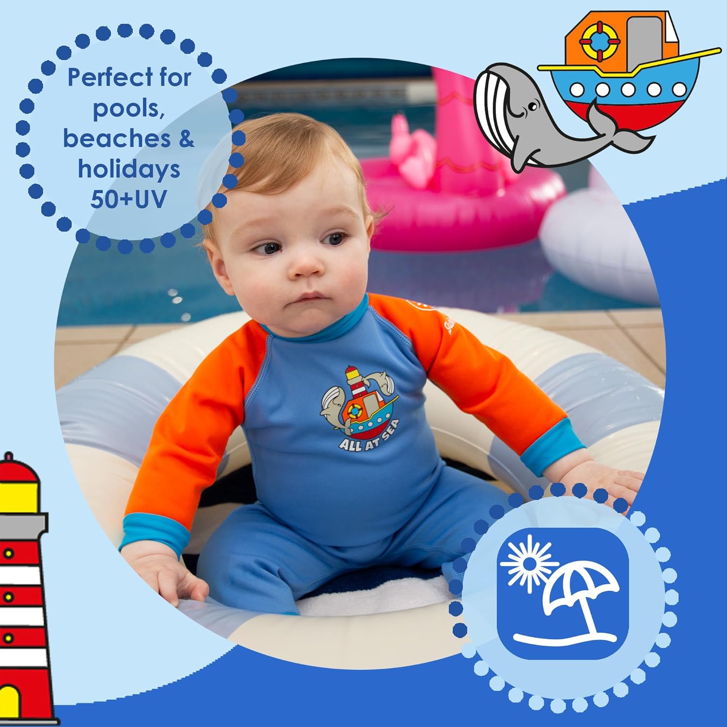 Detalle 2 de Swimbest Warmsuit: Fleece-Lined Baby Swimming Suit with UPF50+ Protection