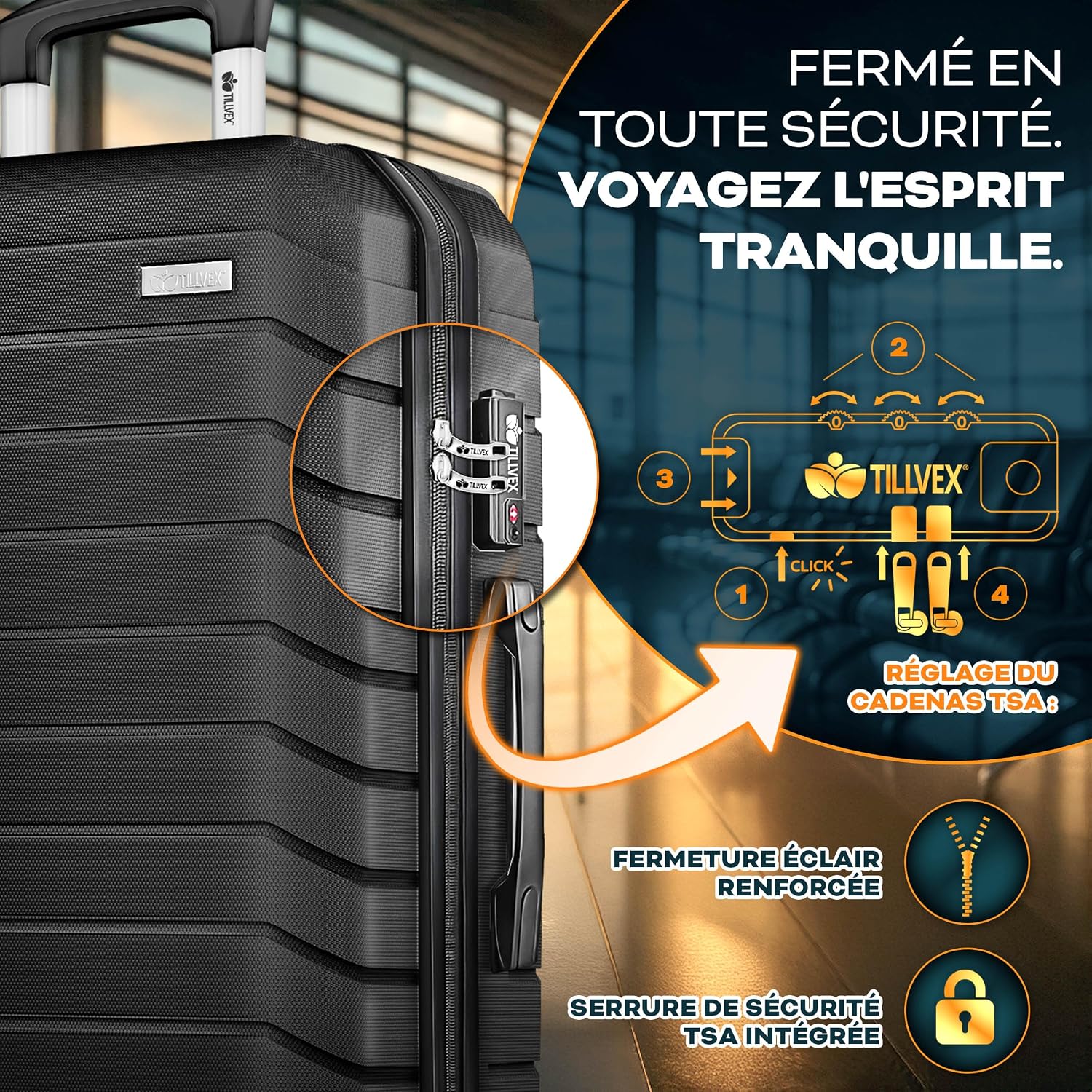 Thumbnail 3 de tillvex Set 4 valises coque rigide Noir