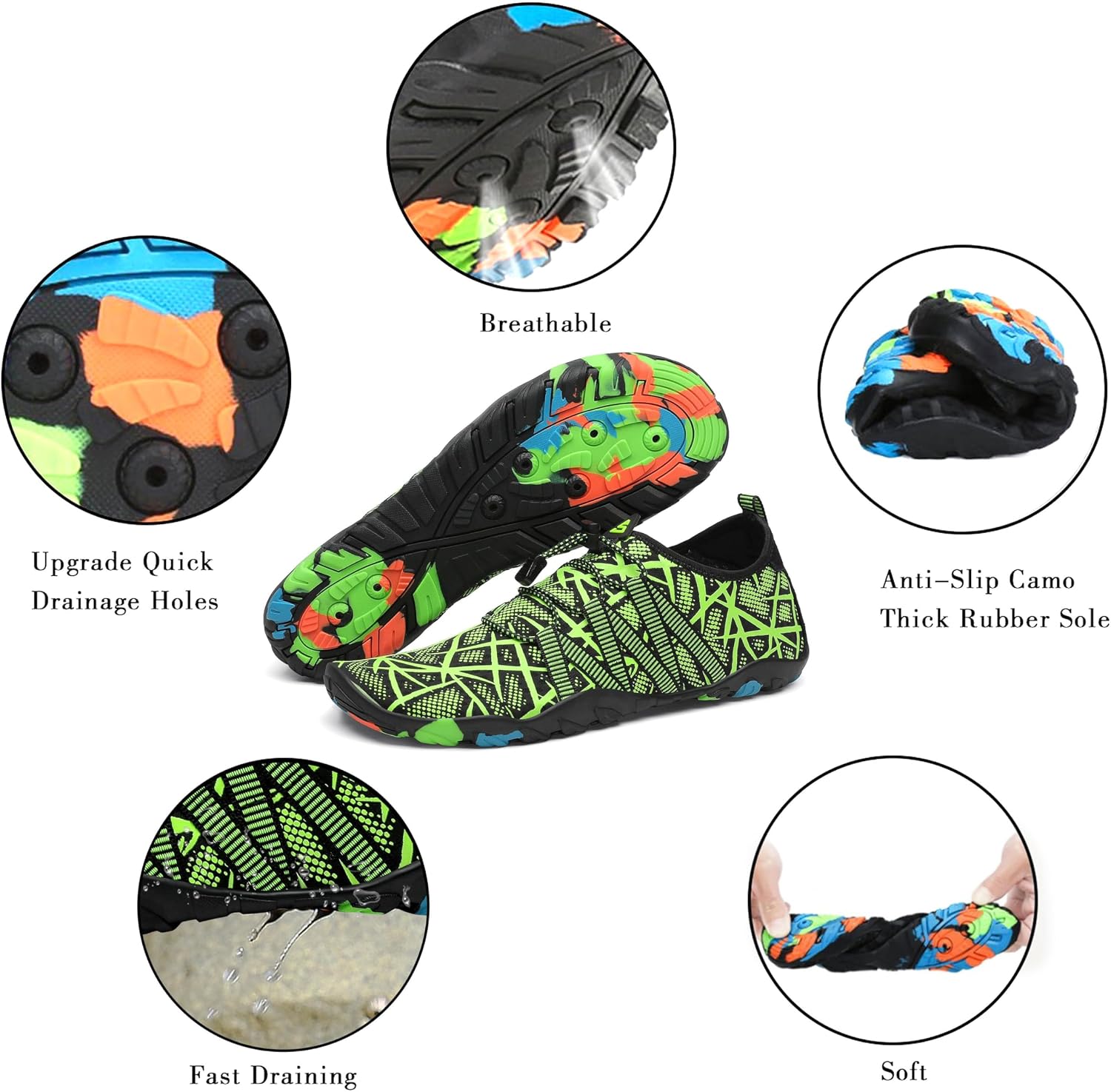 Detalle de SAGUARO Badeschuhe – Aquaschuhe für Damen, Herren und Kinder, GR.35-48