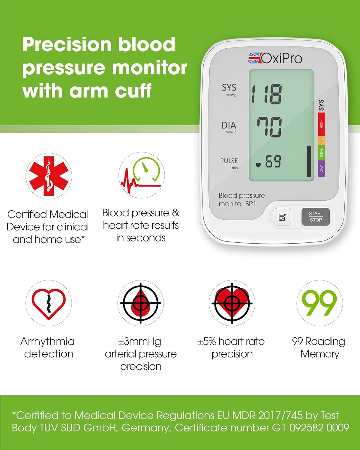 Detalle de OxiPro BP1 Blood Pressure Monitor 22-42cm
