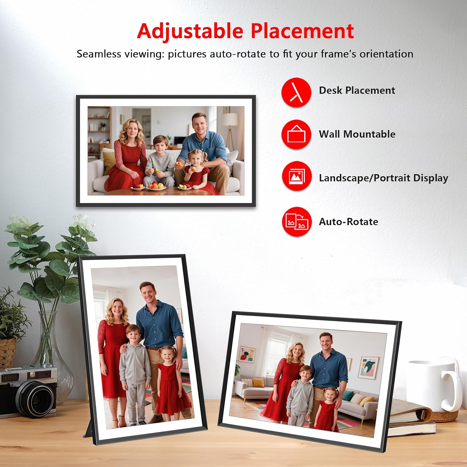 Thumbnail 6 de moonka 15.6-Inch Frameo Wi-Fi Digital Picture Frame, 1080p IPS Touchscreen