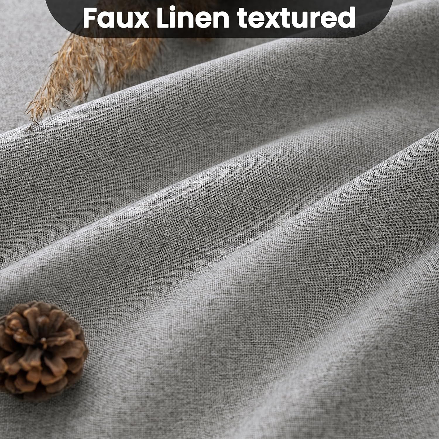 Thumbnail 5 de COSVIYA 100% Blackout Linen Curtains 72" 2 Panels