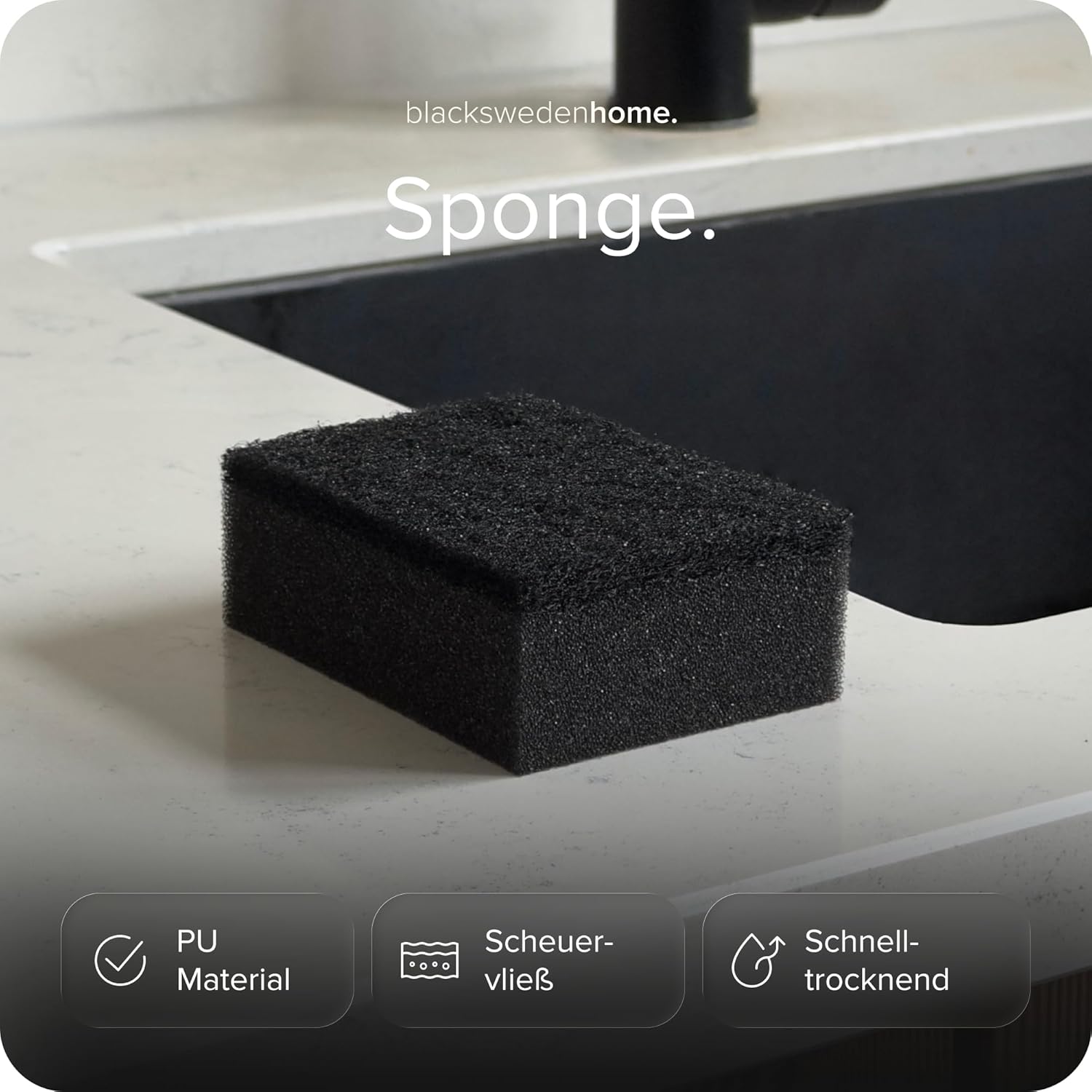 Detalle 2 de blackswedenhome. SVAMP Schwamm 12 Stück Schwarz