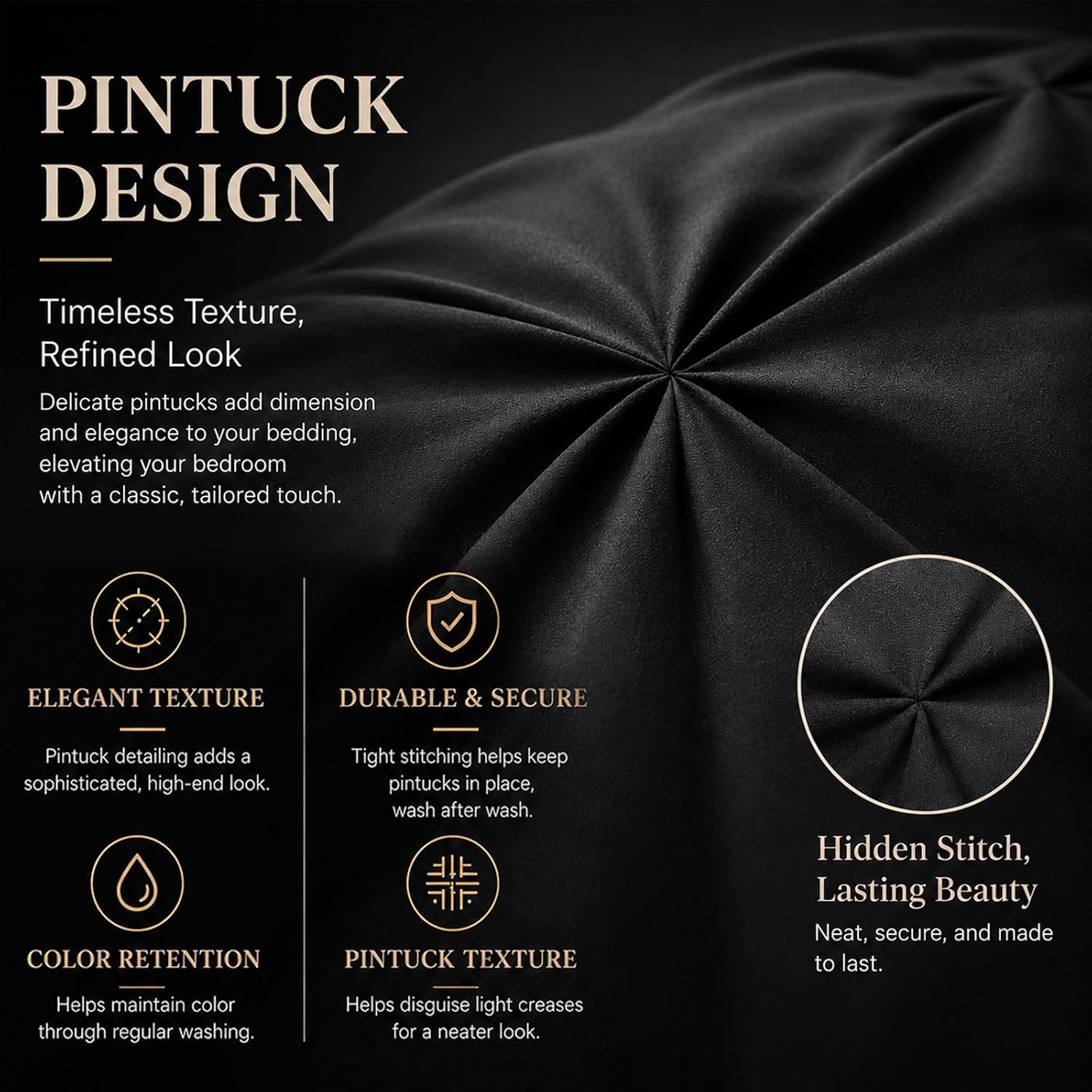 Thumbnail 3 de CozyLux Queen Comforter 7-Piece Pintuck