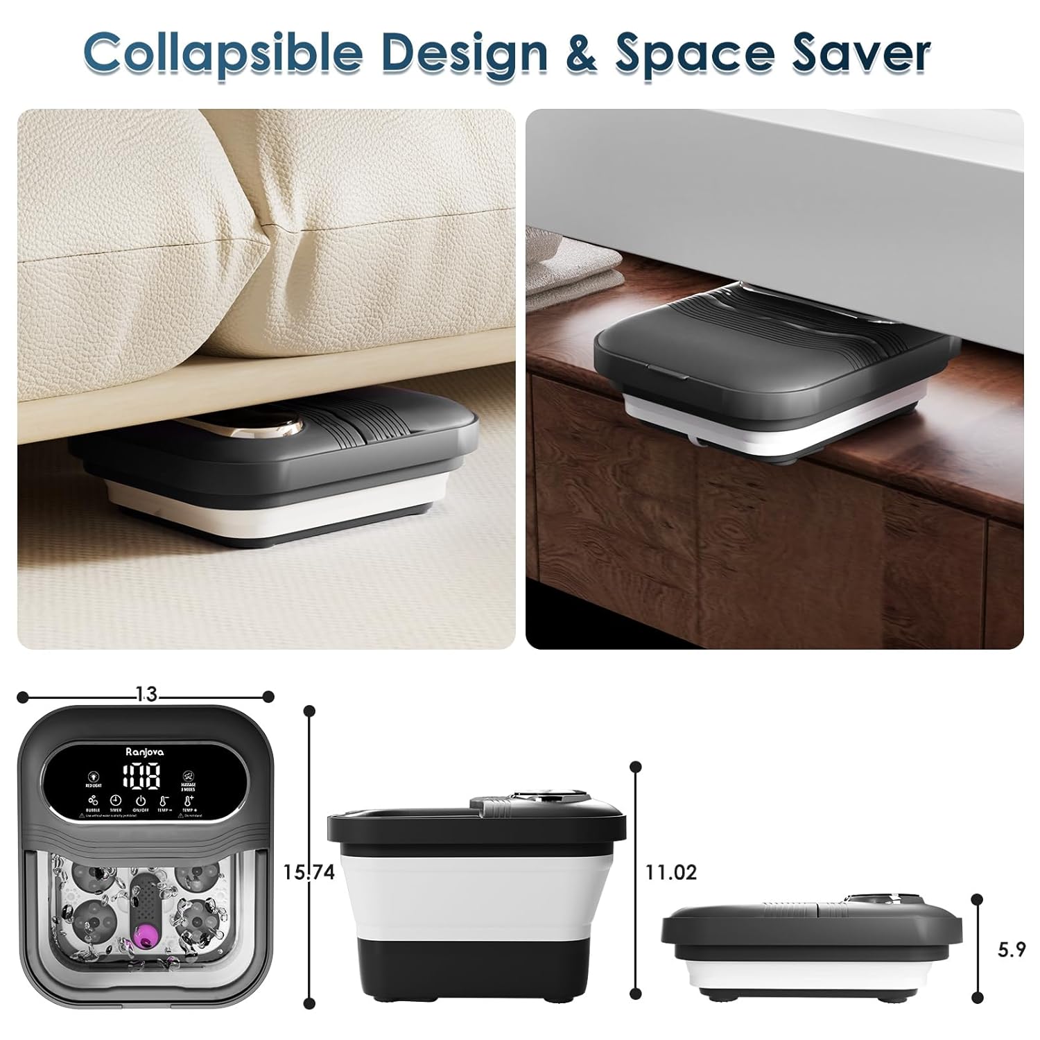 Thumbnail 6 de Ranjova Collapsible Foot Spa 95–118°F