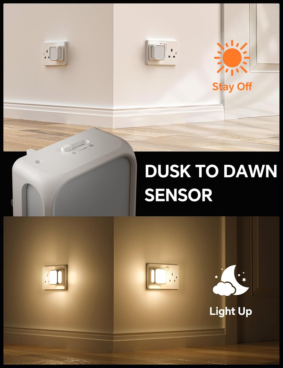 Detalle de PURSNIC Night Light Plug‑in Wall 3000K LED 🌙