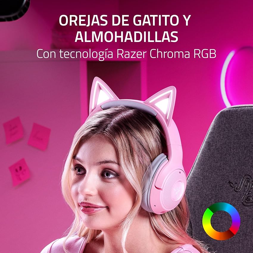 Detalle 2 de Razer Kraken Kitty V2 BT 🎧 Auriculares inalámbricos con orejas de gato