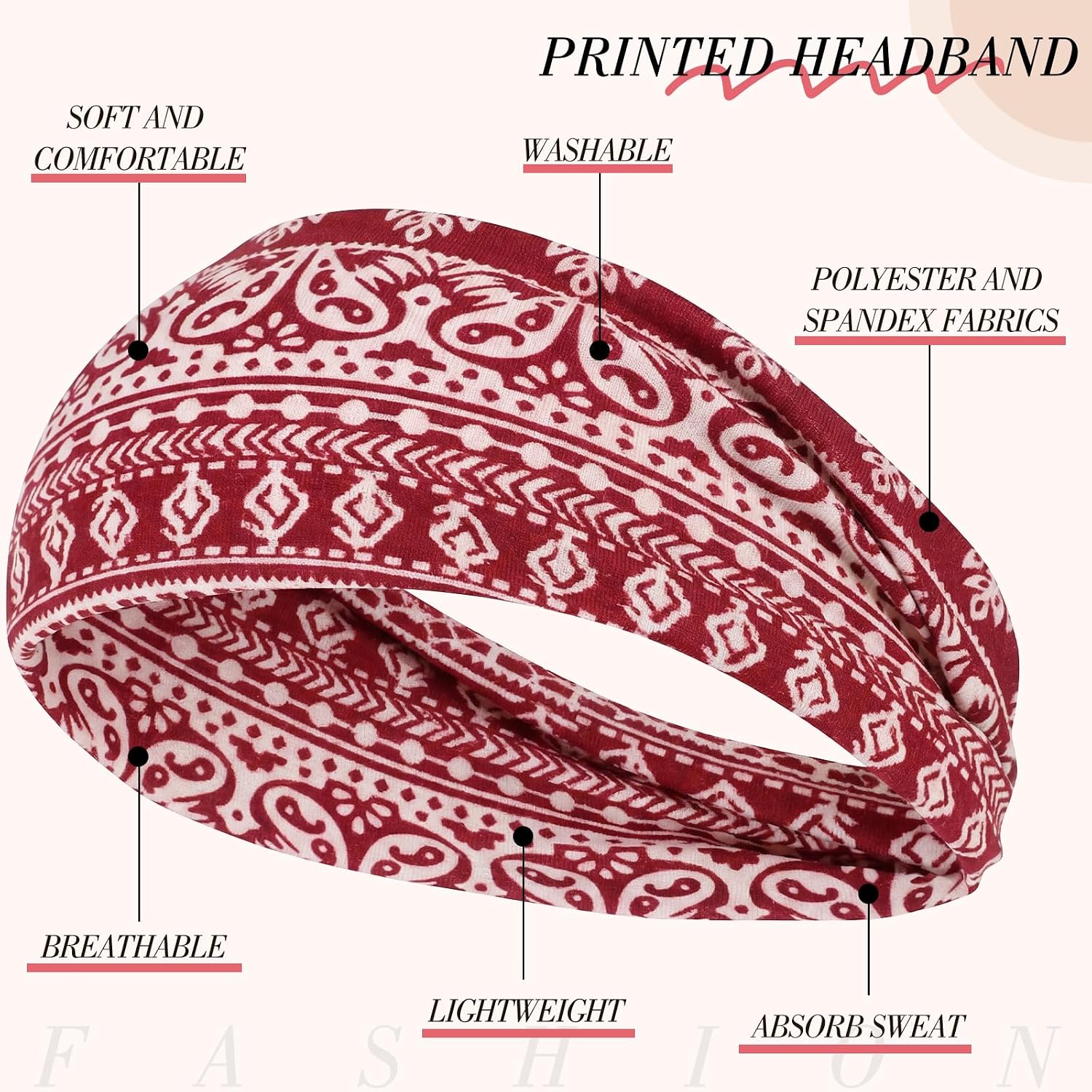 Detalle de obeoby 8-Pack Boho Knotted Headbands for Women (Non-Slip, Adjustable)