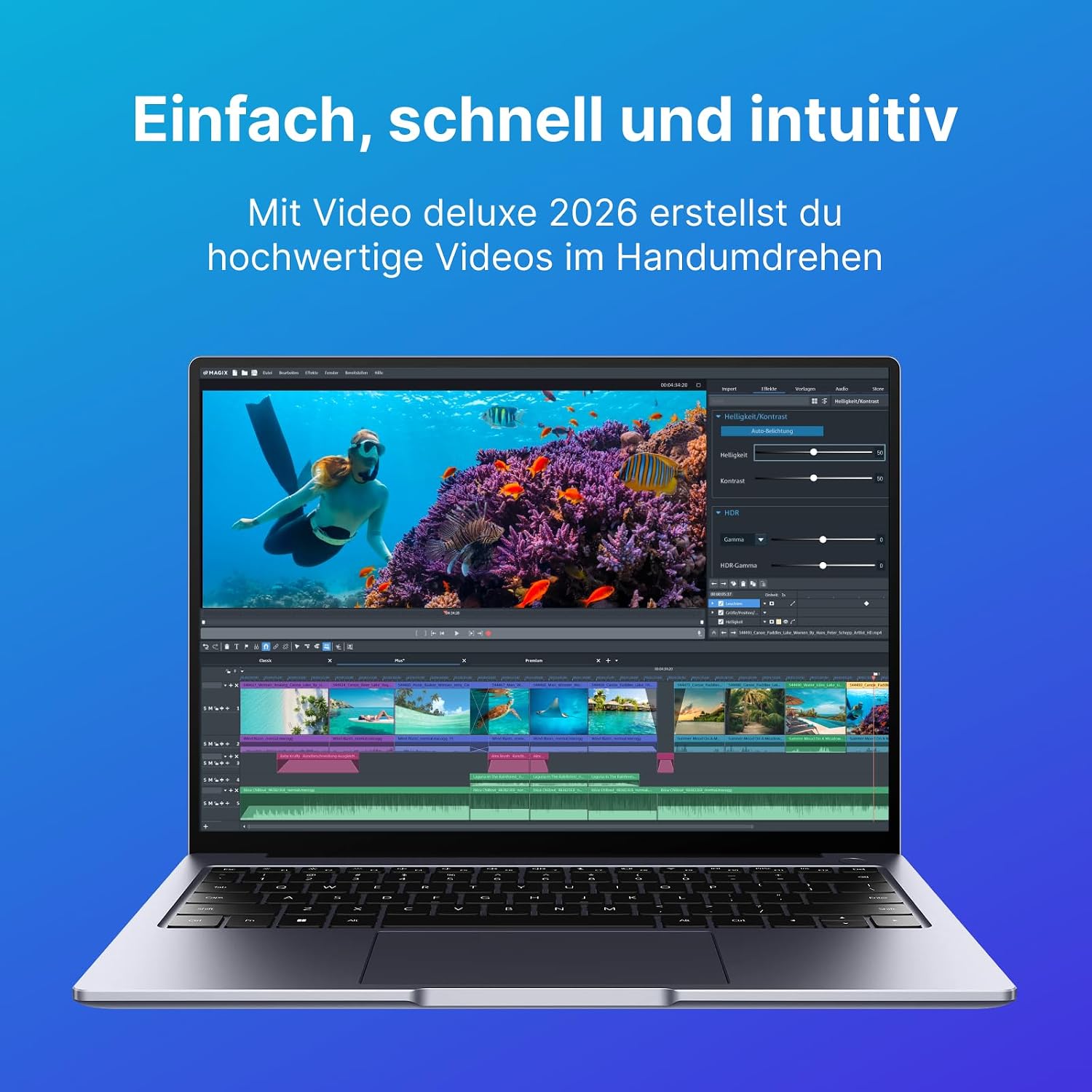 Detalle de MAGIX Video deluxe Premium 2026 – Videobearbeitung für Windows 10/11, 2 Geräte