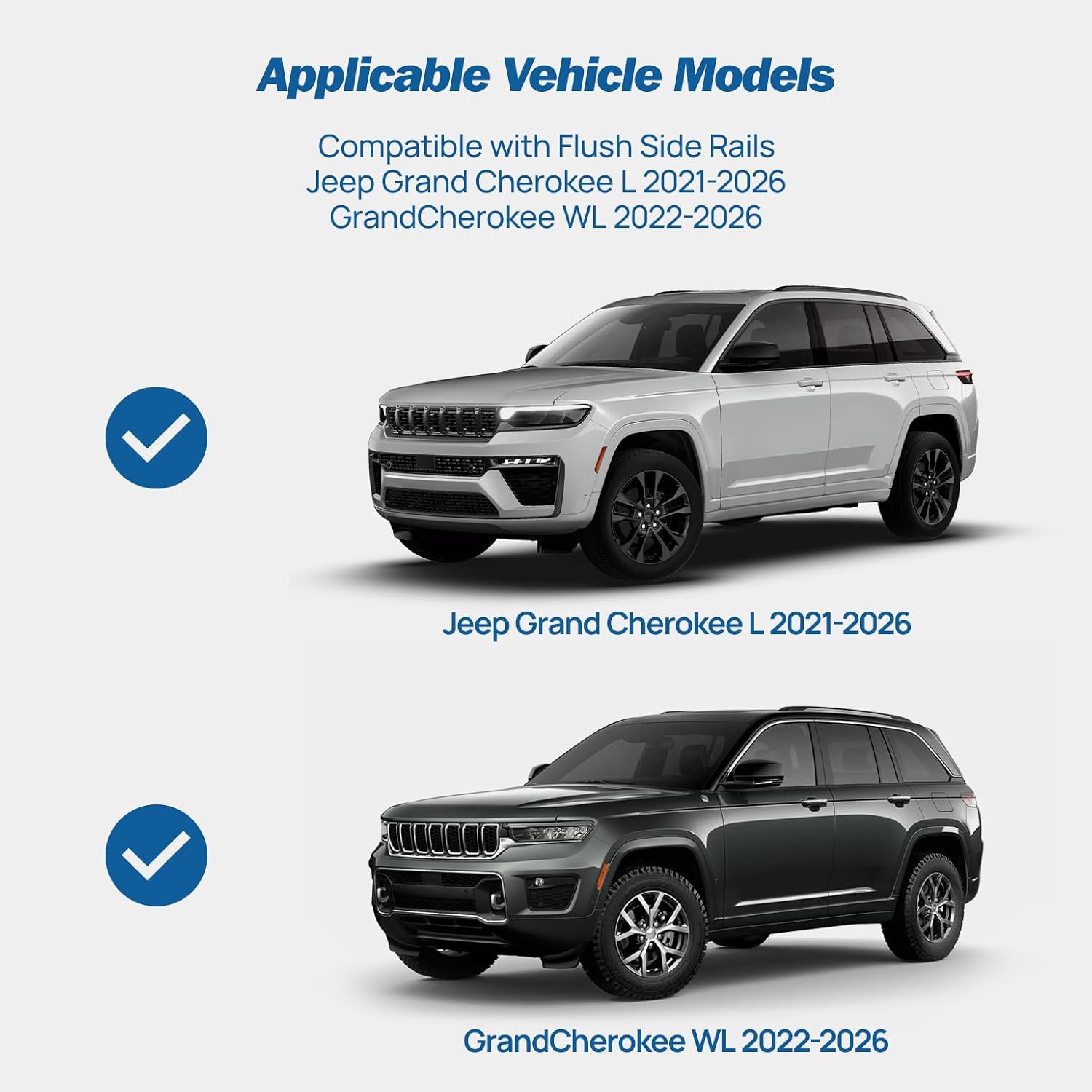Detalle 2 de JOYTUTUS 300lbs Heavy Duty Lockable Aluminum Roof Rack Cross Bars for Jeep Grand Cherokee L (2021–2026) and Grand Cherokee WL (2022–2026)