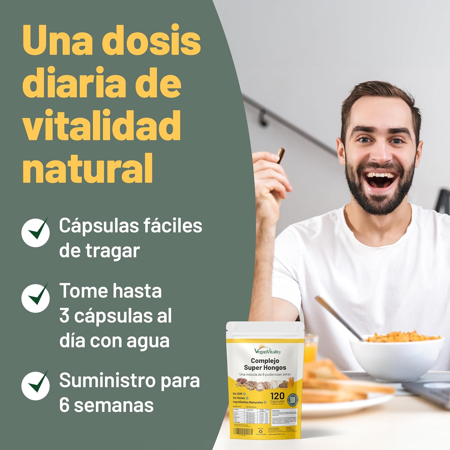 Thumbnail 5 de Suplemento 6 Hongos 500mg 120 cápsulas