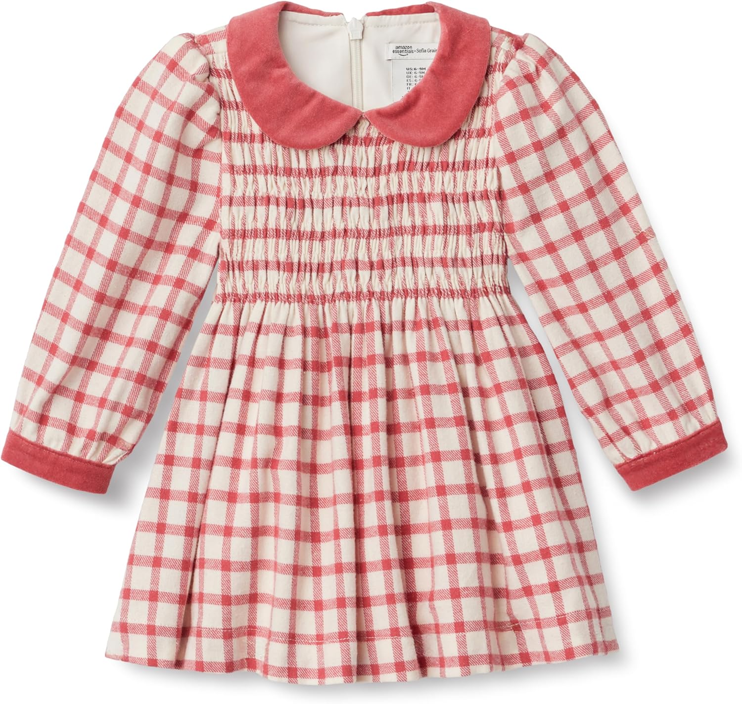 Detalle de Amazon Essentials x Sofia Grainge Toddler and Baby Girls' Long Sleeve Flannel Dress