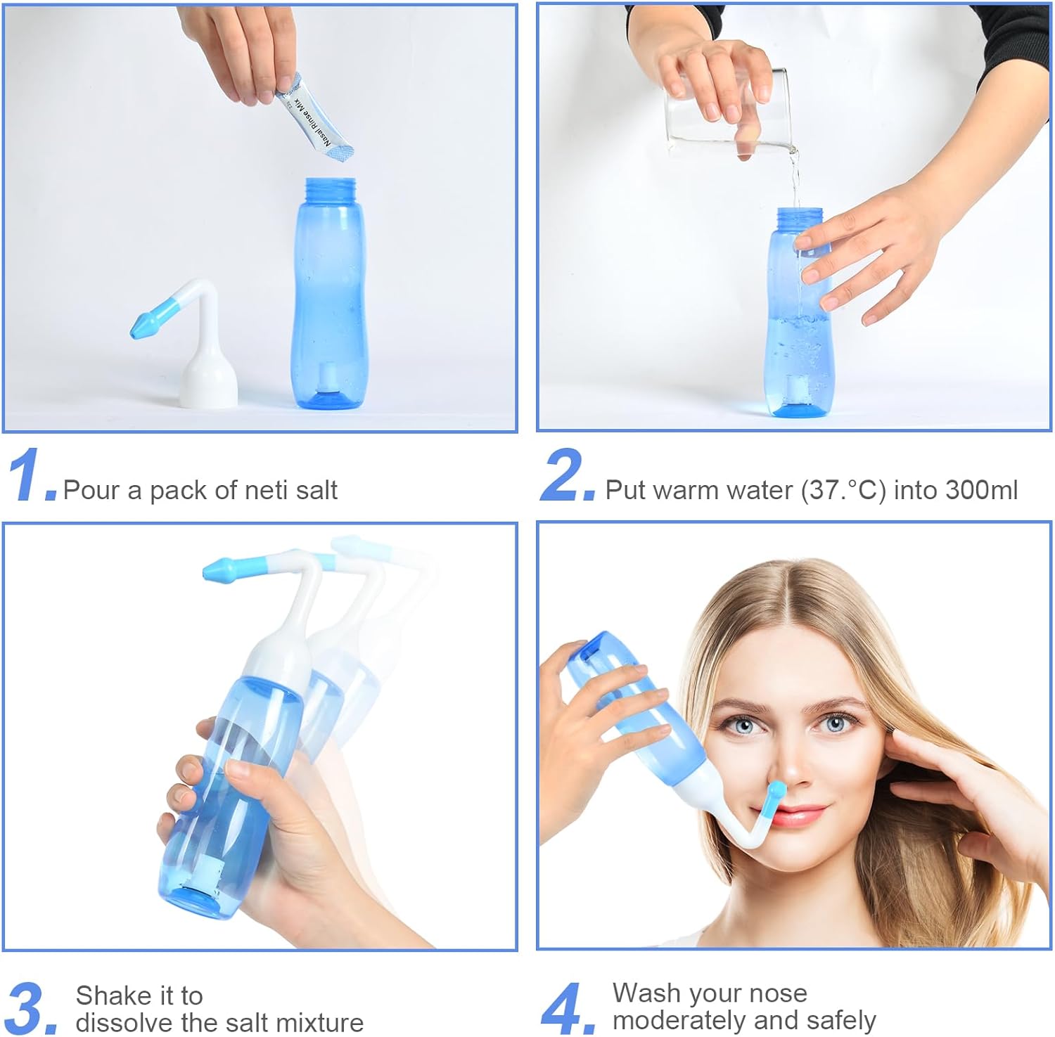 Thumbnail 5 de URAQT Neti Pot 240ml Lavaggio nasale per tutta la famiglia