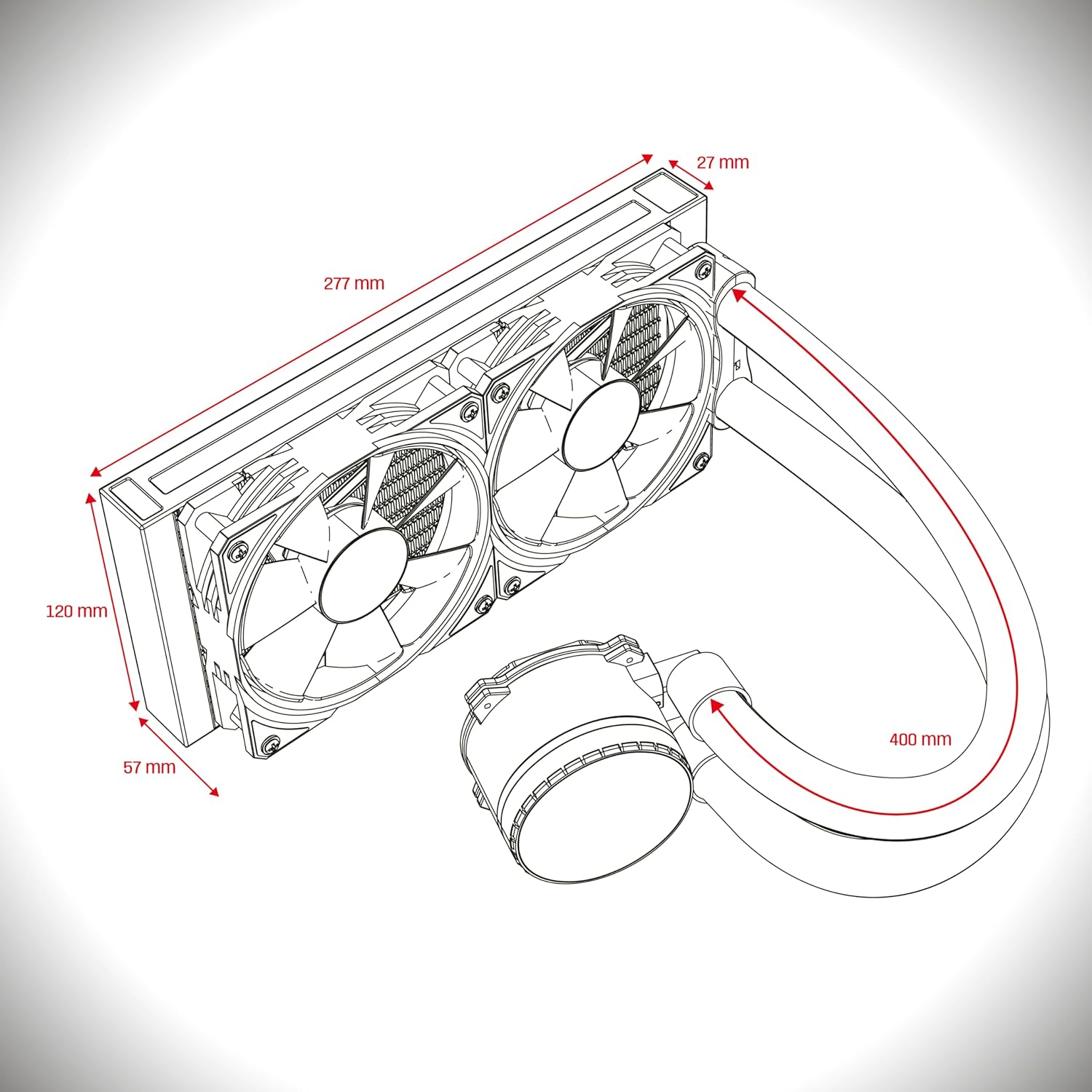 Thumbnail 5 de EMPIRE GAMING Guardian P-W240 watercooling AIO 240 mm con ARGB 5V e supporto Intel LGA 1700/1200 e AMD AM5/AM4 - Nero