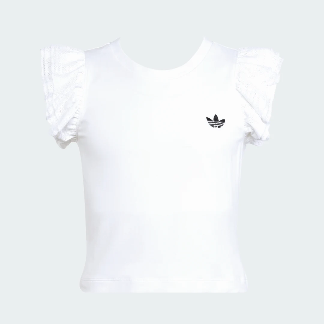 Detalle 2 de Camiseta Slim Lace de Adidas — color blanco