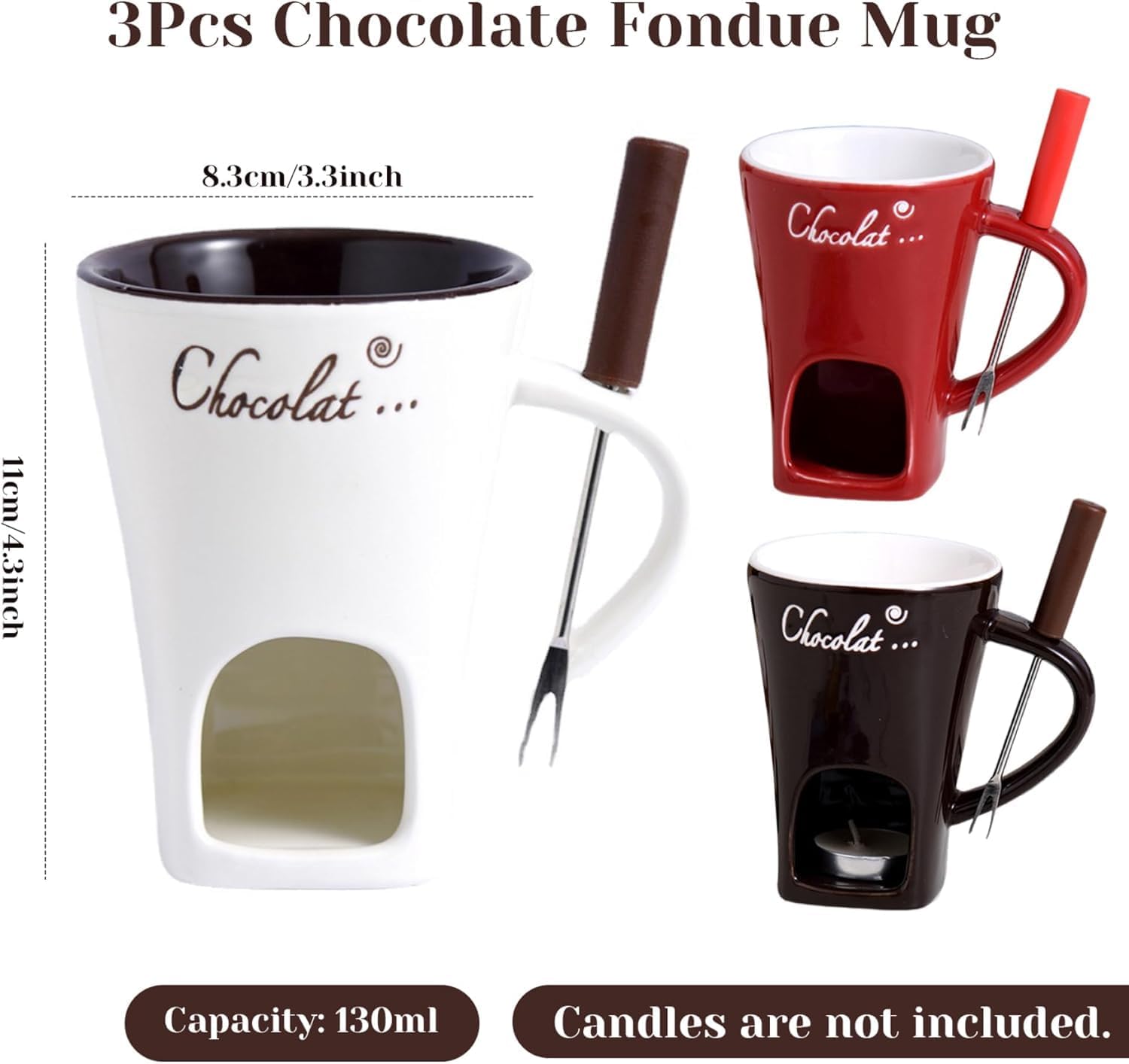 Thumbnail 6 de Gienslru The Melt Mug Ceramic Tea Light Fondue Set, 130 ml