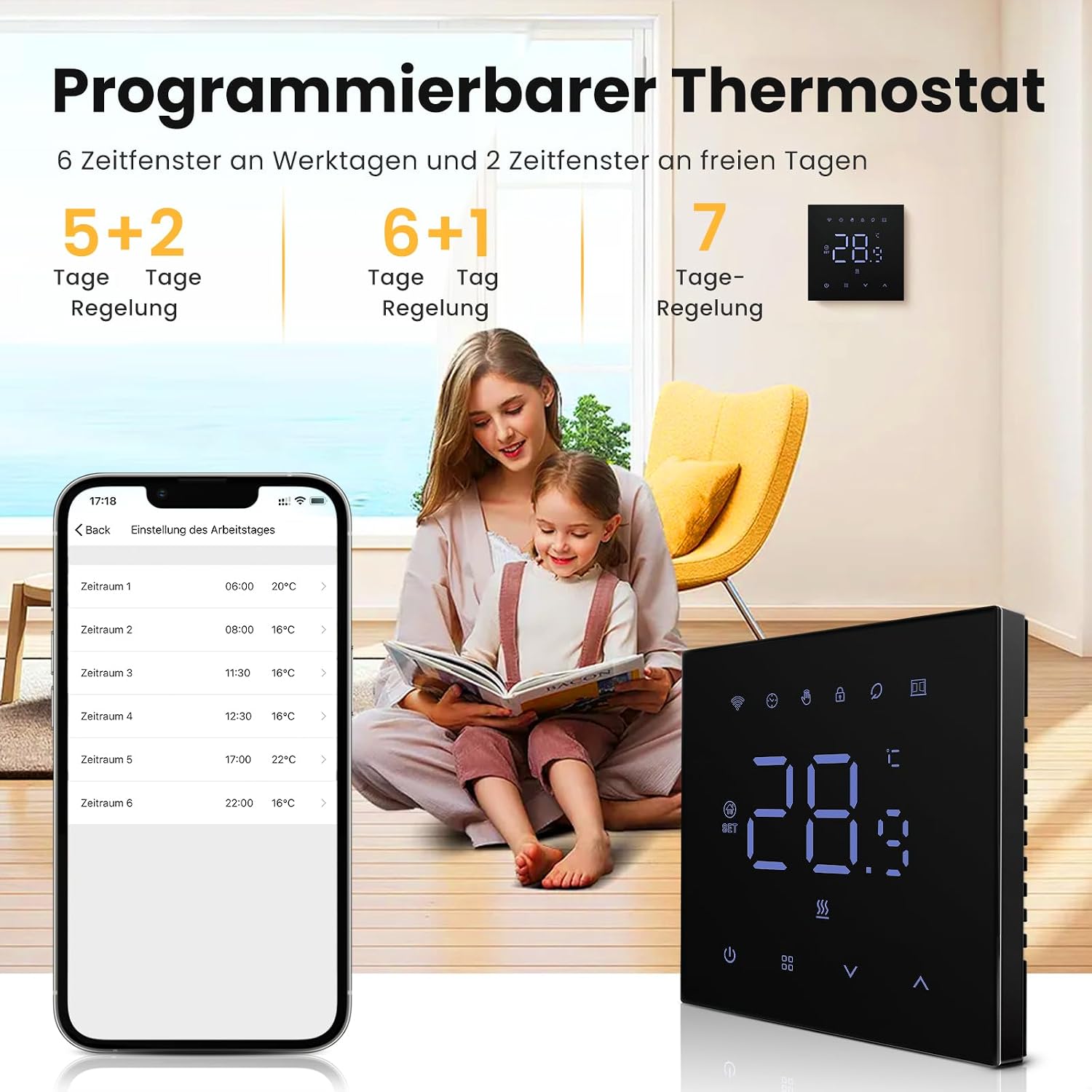 Thumbnail 3 de MIUCDA Smart-Thermostat für Fußbodenheizung