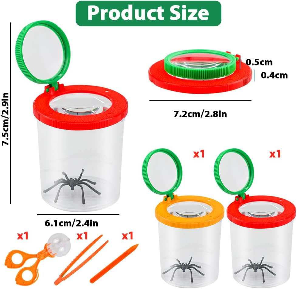 Thumbnail 1 de Aohcae 2er Becherlupe Set – Lupenglas für Kinder, Insektenfänger mit Pinzette, Clip und Ahle