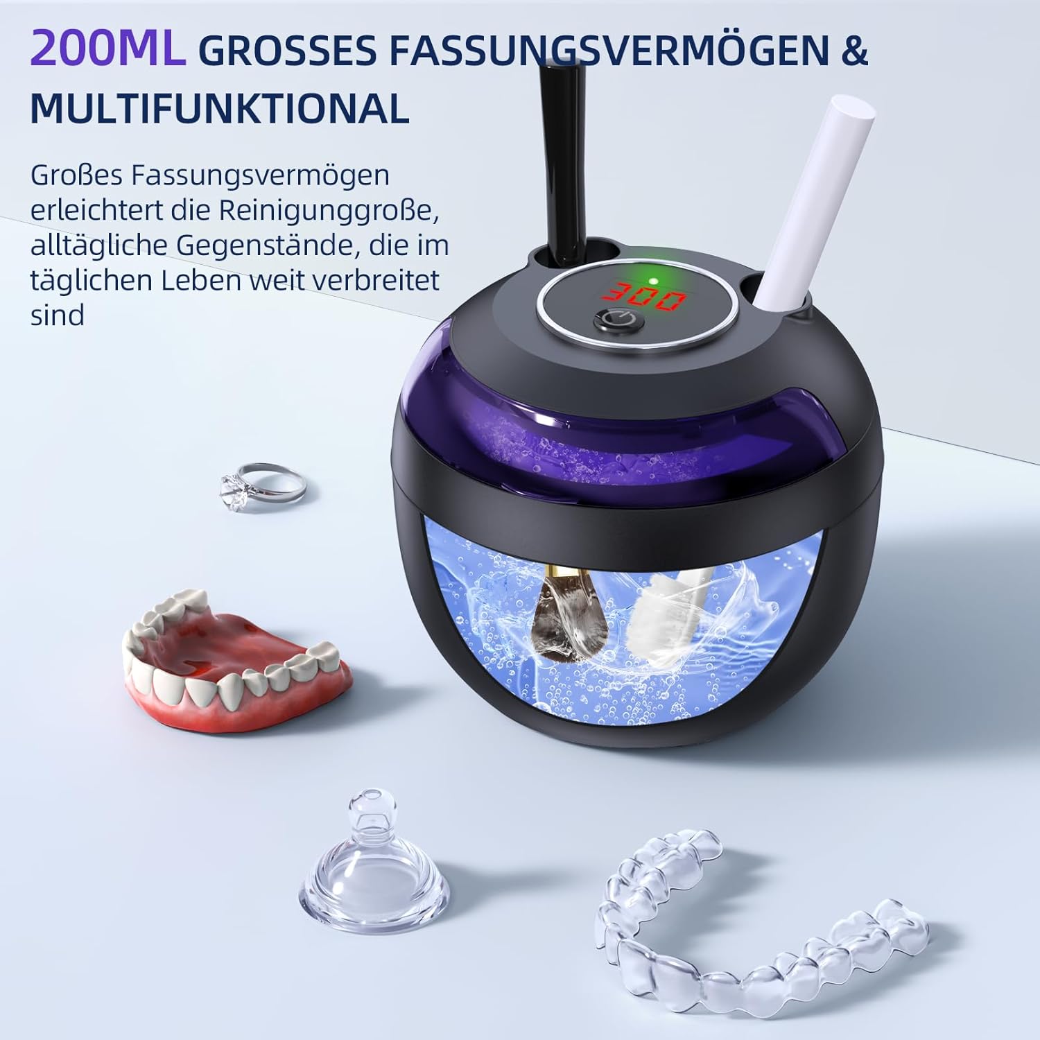 Thumbnail 4 de Ultraschallreinigungsgerät, Opilea 45kHz Dental Pod, 4 Modes Ultrasonic Cleaner for Zahnersatz, Retainer, Aligner, Prothesen, Zahnbürstenkopf, Schmuck Schwarz
Ultraschallreinigungsgerät, Opilea 45kHz Dental Pod,…