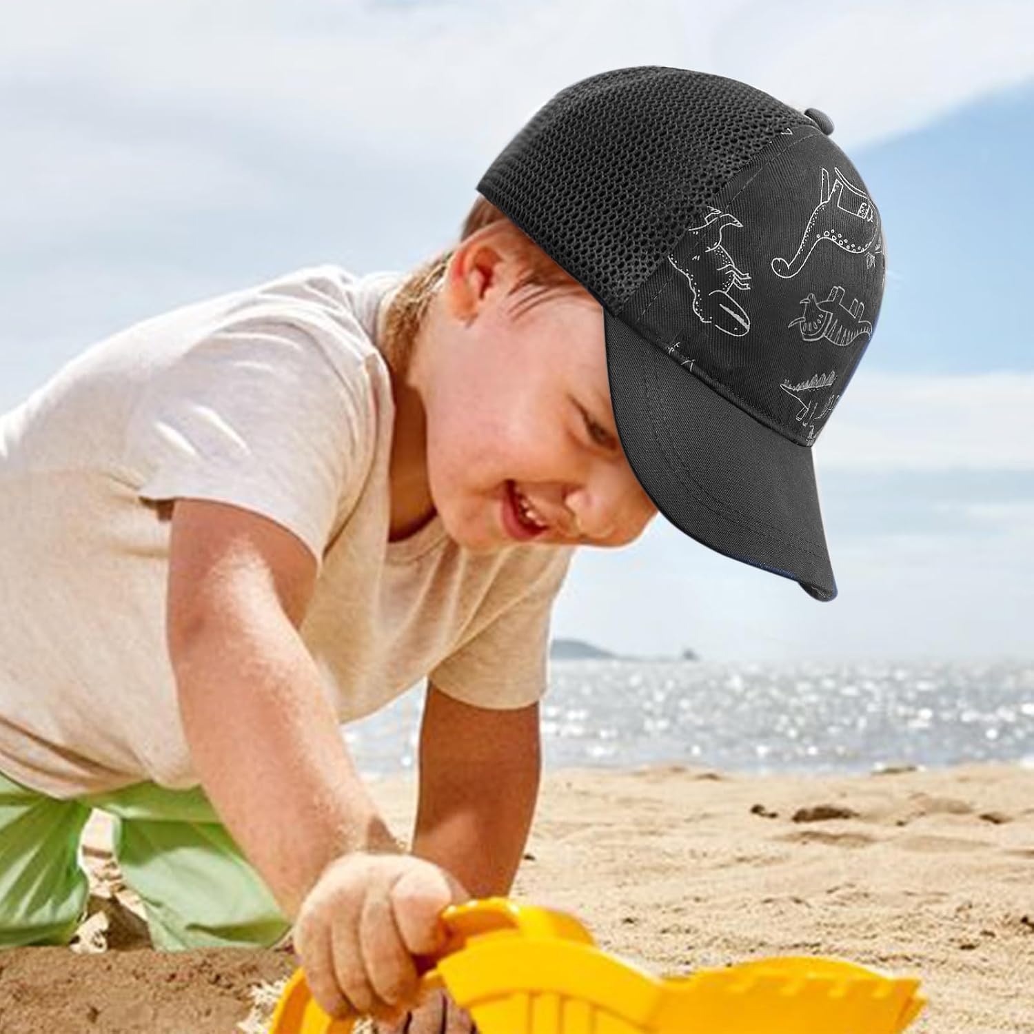 Thumbnail 6 de DRESHOW Kleinkind Baseballmütze – Sonnenhut mit Dinosaurier-Print oder Uni-Farbe, Größen S–L