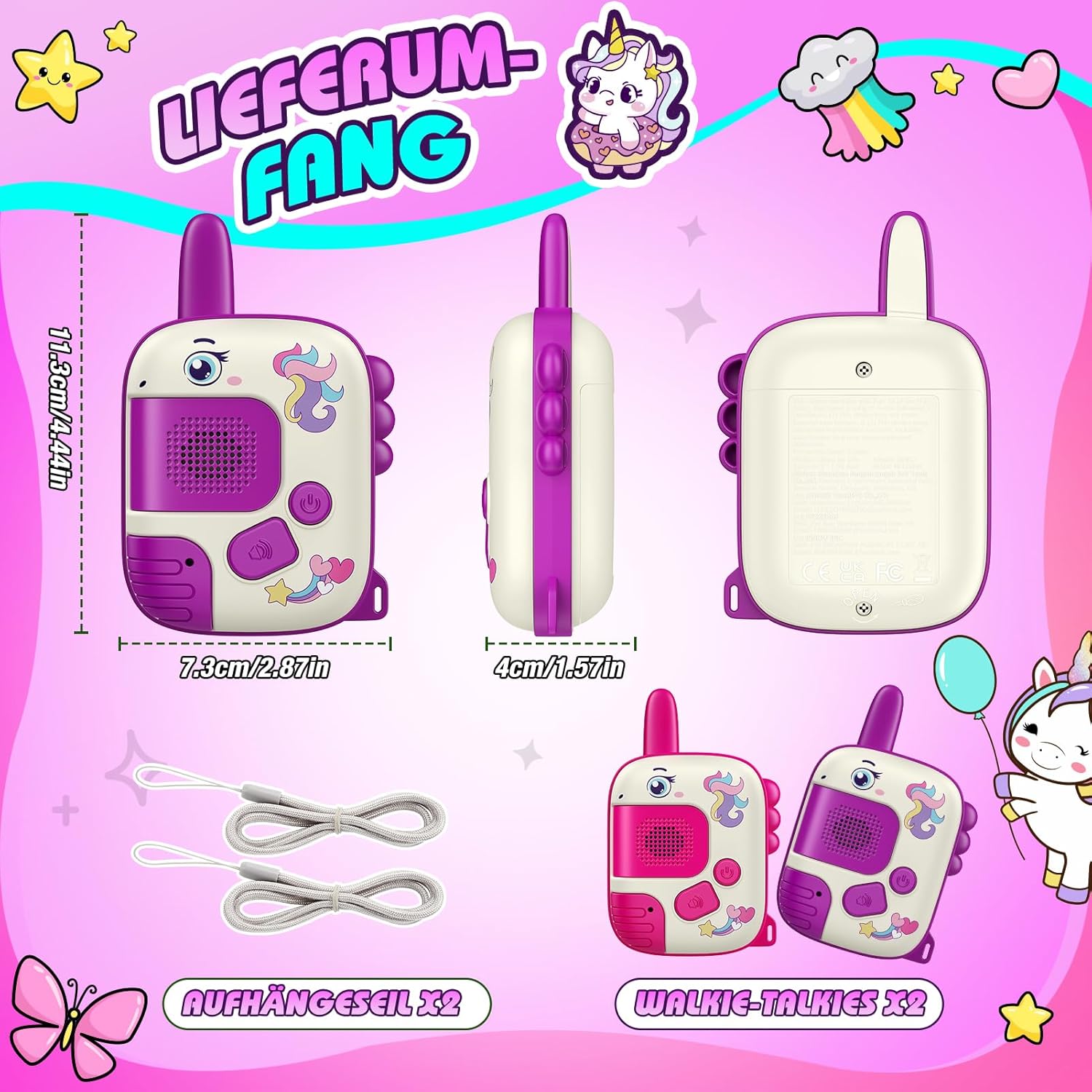 Thumbnail 4 de Wootoyz Walkie Talkies for Kids – Unicorn & Dinosaur Toys for 3–7 Year Old Girls