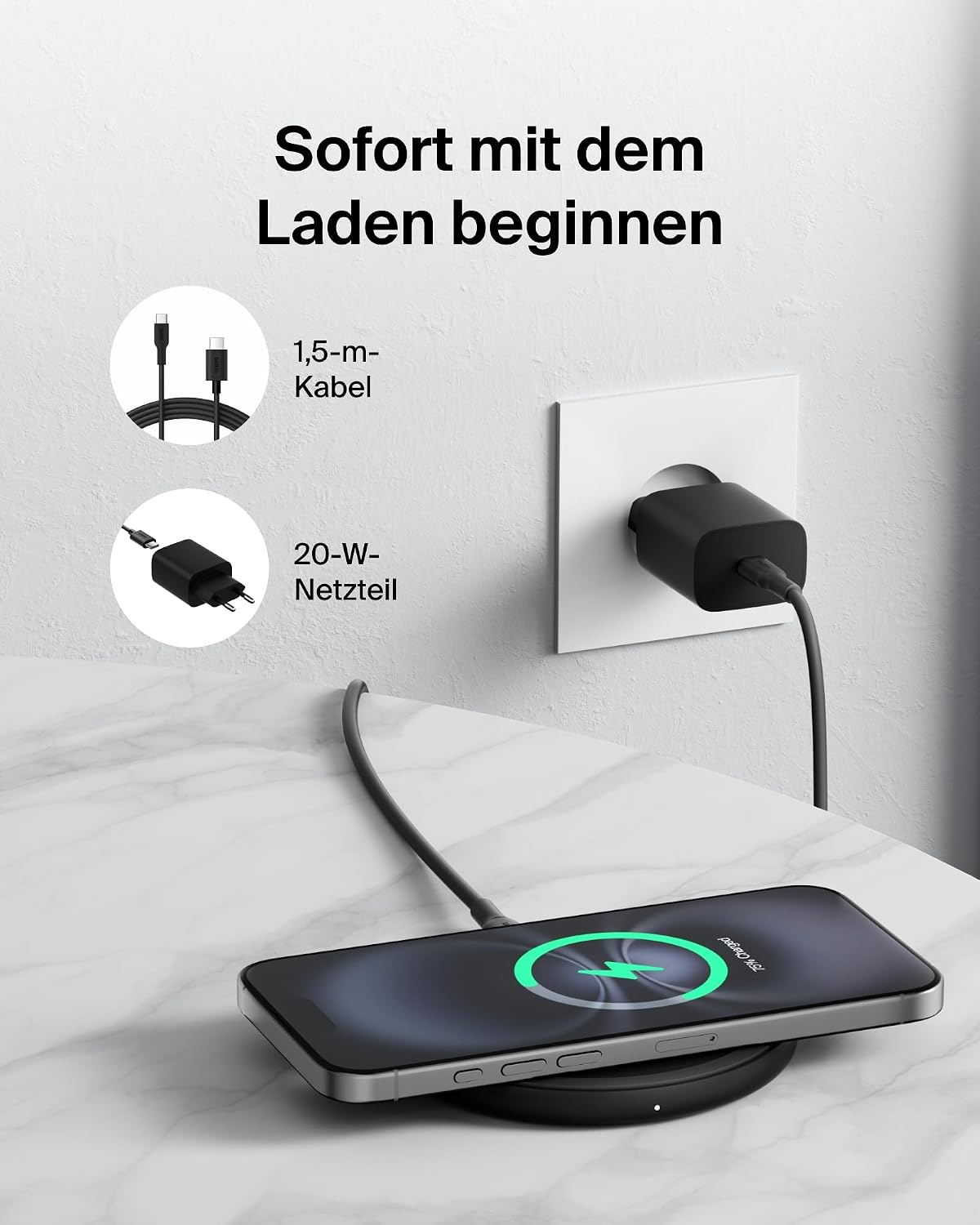 Detalle 2 de Belkin Kabelloses Ladepad 15 W Qi Ladegerät
