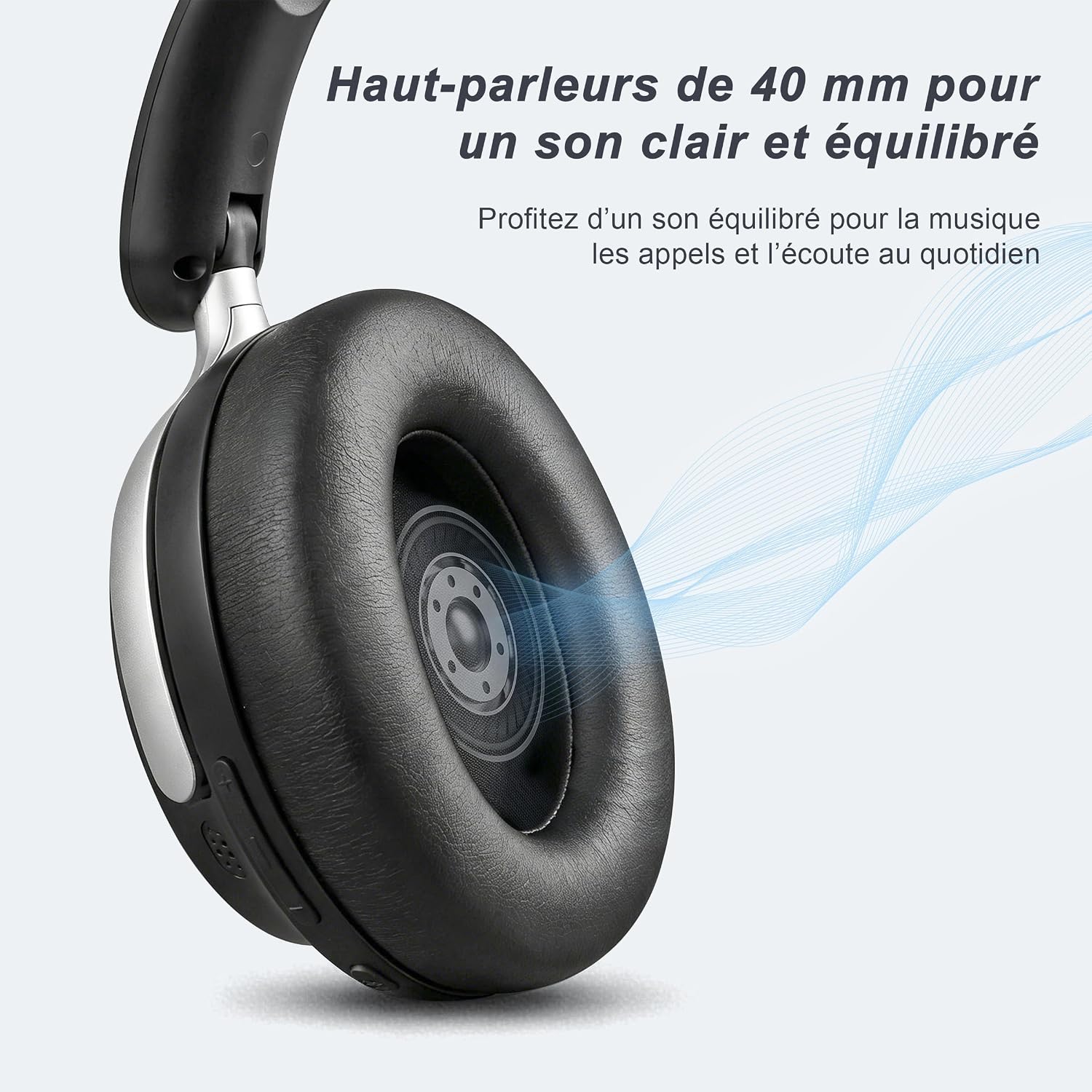 Thumbnail 6 de VoKinroad Casque Bluetooth sans Fil Over-Ear avec ANC Dual-Feed — 80H, pliable, mémoire de forme
