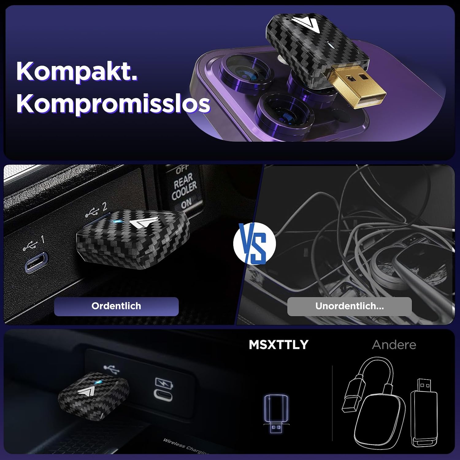 Detalle de MSXTTLY Android Auto Wireless Adapter U2AC-L9
