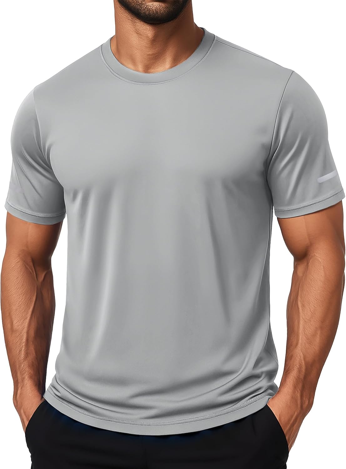 Thumbnail 6 de MAGCOMSEN Sport T-Shirt Herren UV Kurzarm UPF 50+ mit Reflexstreifen