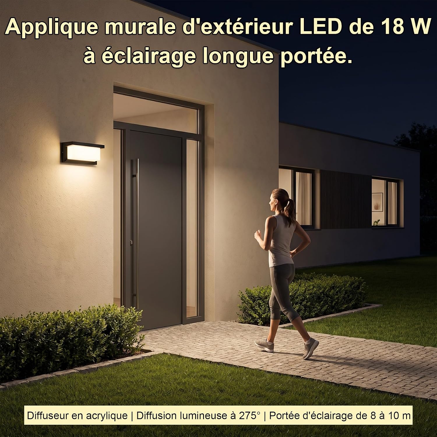 Detalle 1 de YICALE 001 buitenwandlamp LED 18 W, 3 kleurtemperaturen en IP65