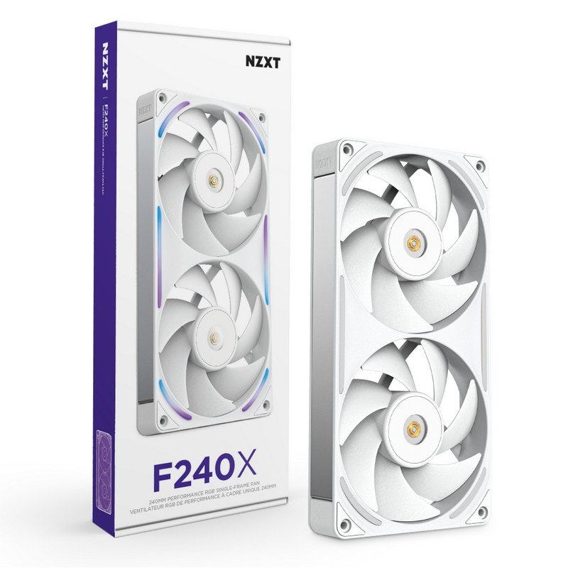 Detalle 2 de NZXT F240X: Ventilador suplementario de 240 mm con RGB blanco para PC de alto rendimiento