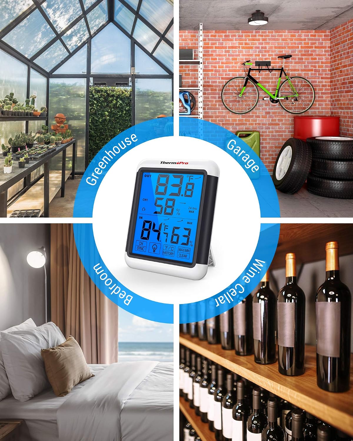Detalle 2 de ThermoPro TP65C wireless hygrometer 150 m range 🌡